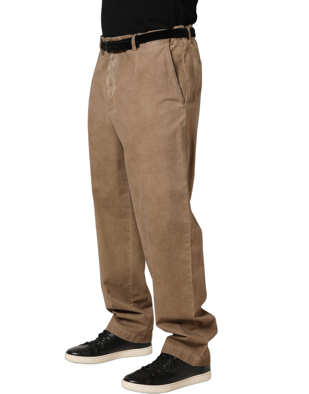 Pantalon droit en coton beige pour homme Dolce & Gabbana