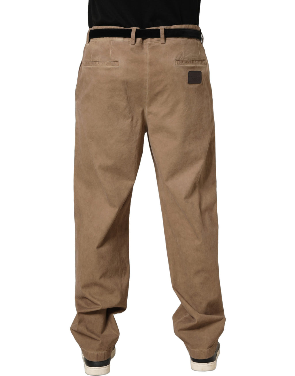 Pantalon droit en coton beige pour homme Dolce & Gabbana