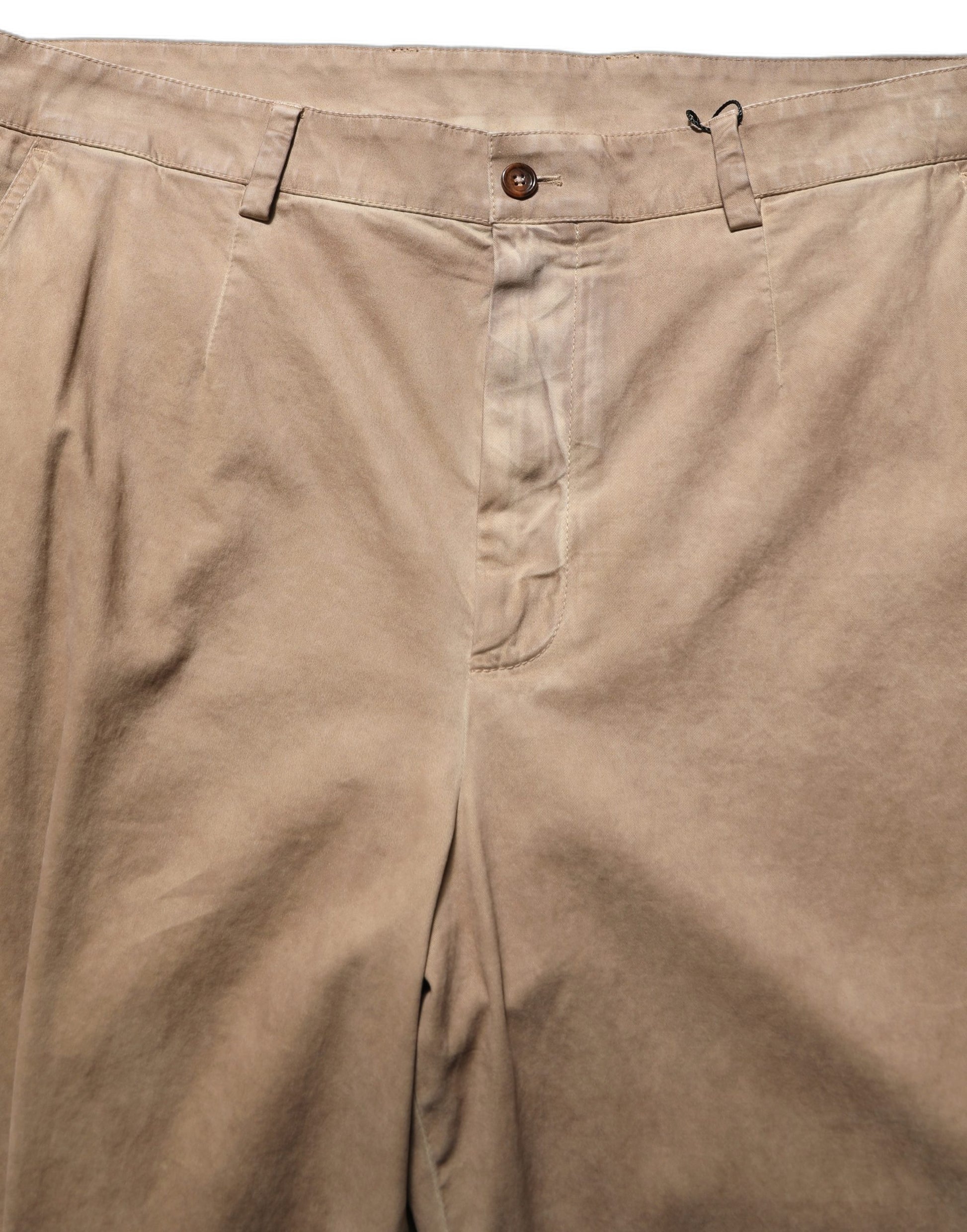 Pantalon homme coupe droite en coton beige Domenico Tagliente