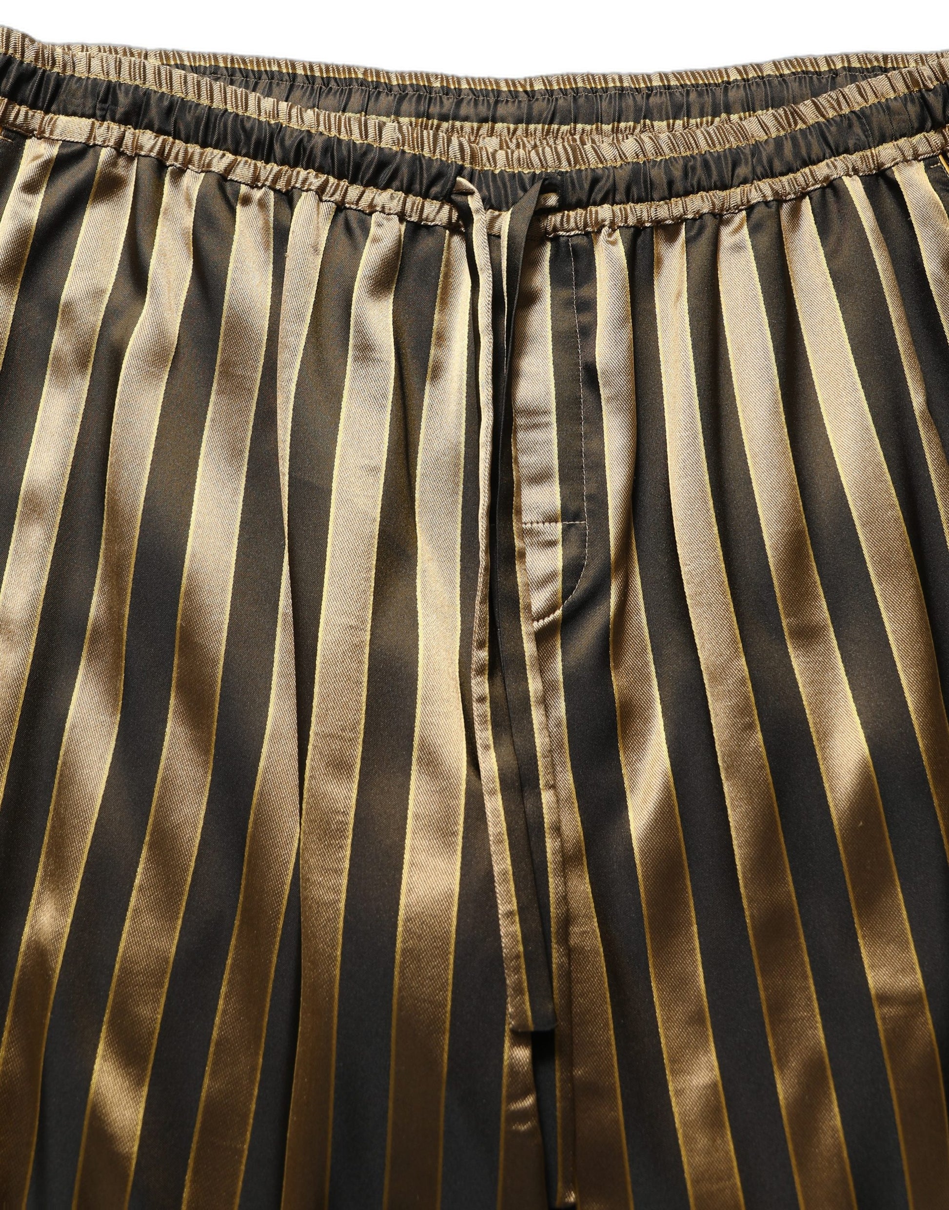 Pantalon Dolce & Gabbana en satin fuselé à rayures noires et dorées