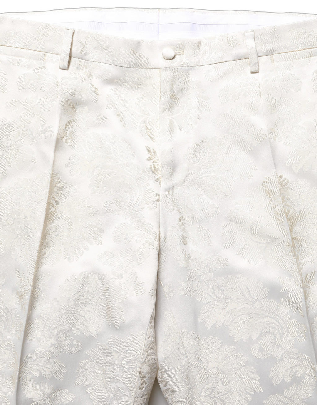 Pantalon de costume formel Dolce & Gabbana blanc floral pour homme