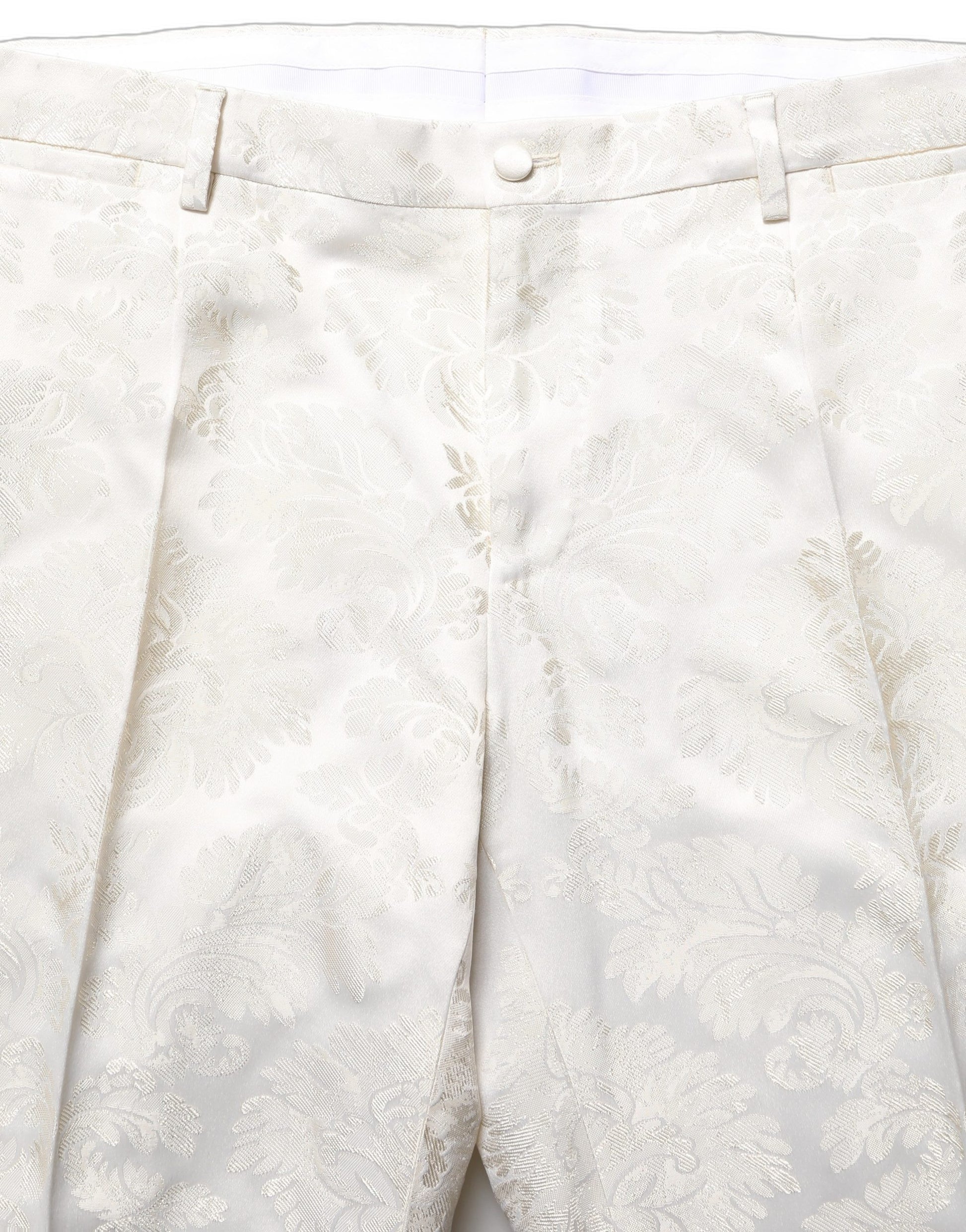 Pantalon de costume formel Dolce & Gabbana blanc floral pour homme