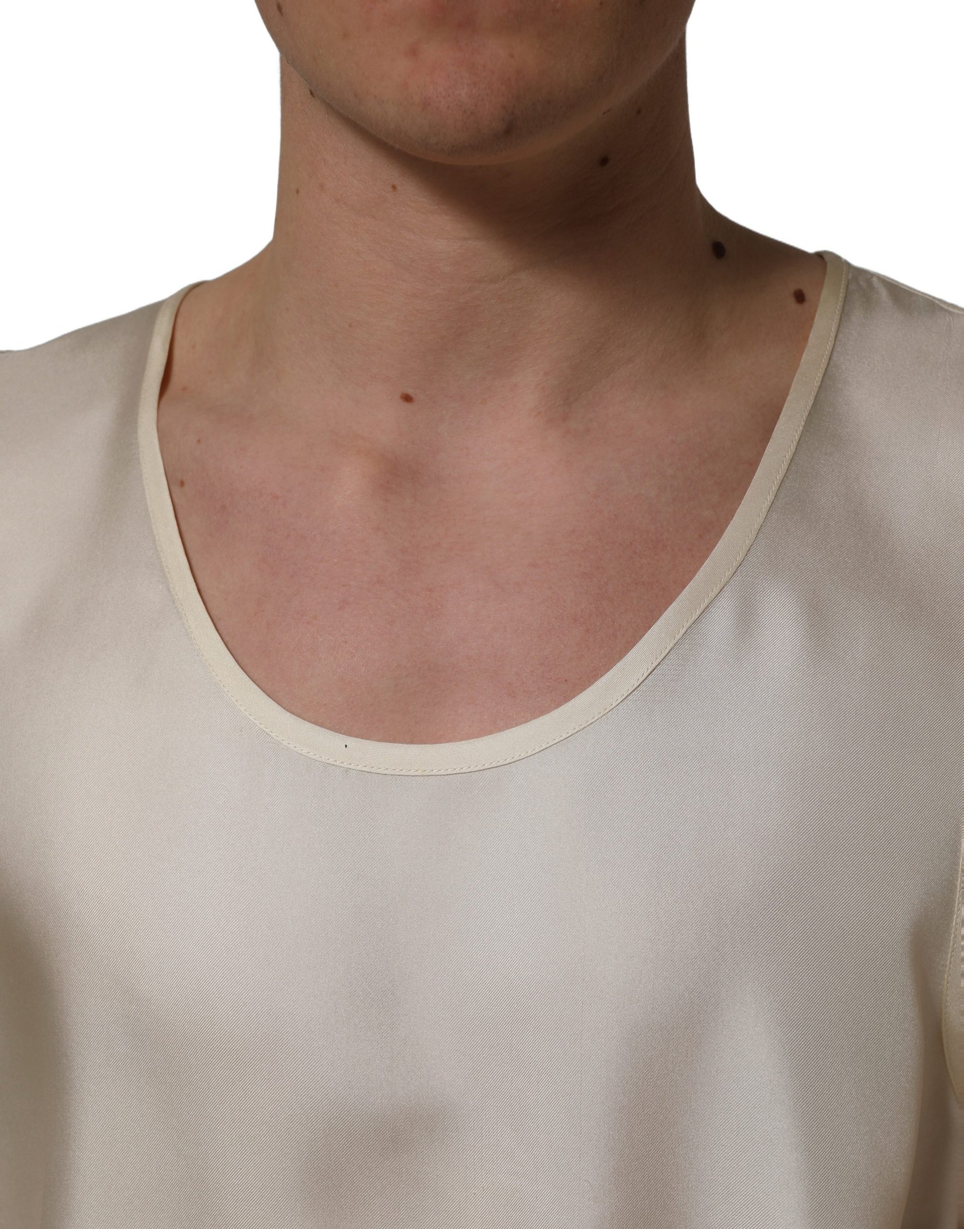 Débardeur sans manches en soie blanc cassé Dolce & Gabbana