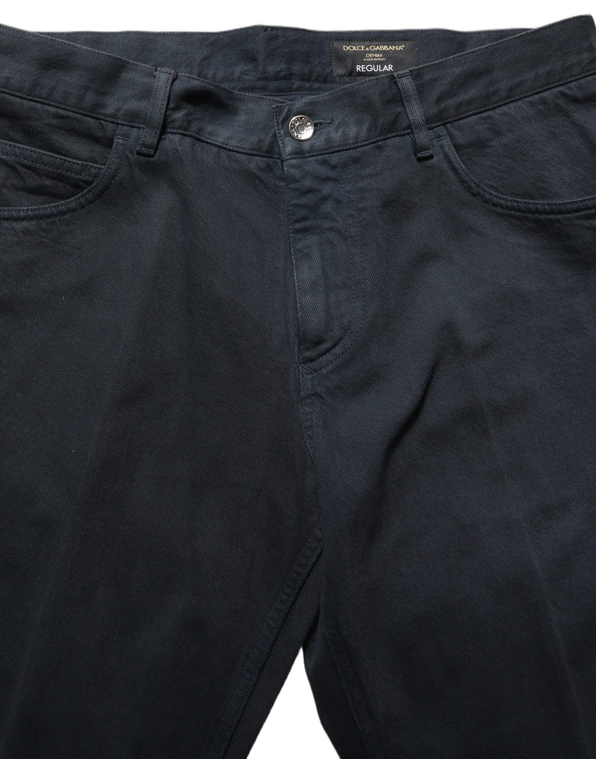Jean en denim skinny taille mi-haute en coton noir Dolce & Gabbana pour homme