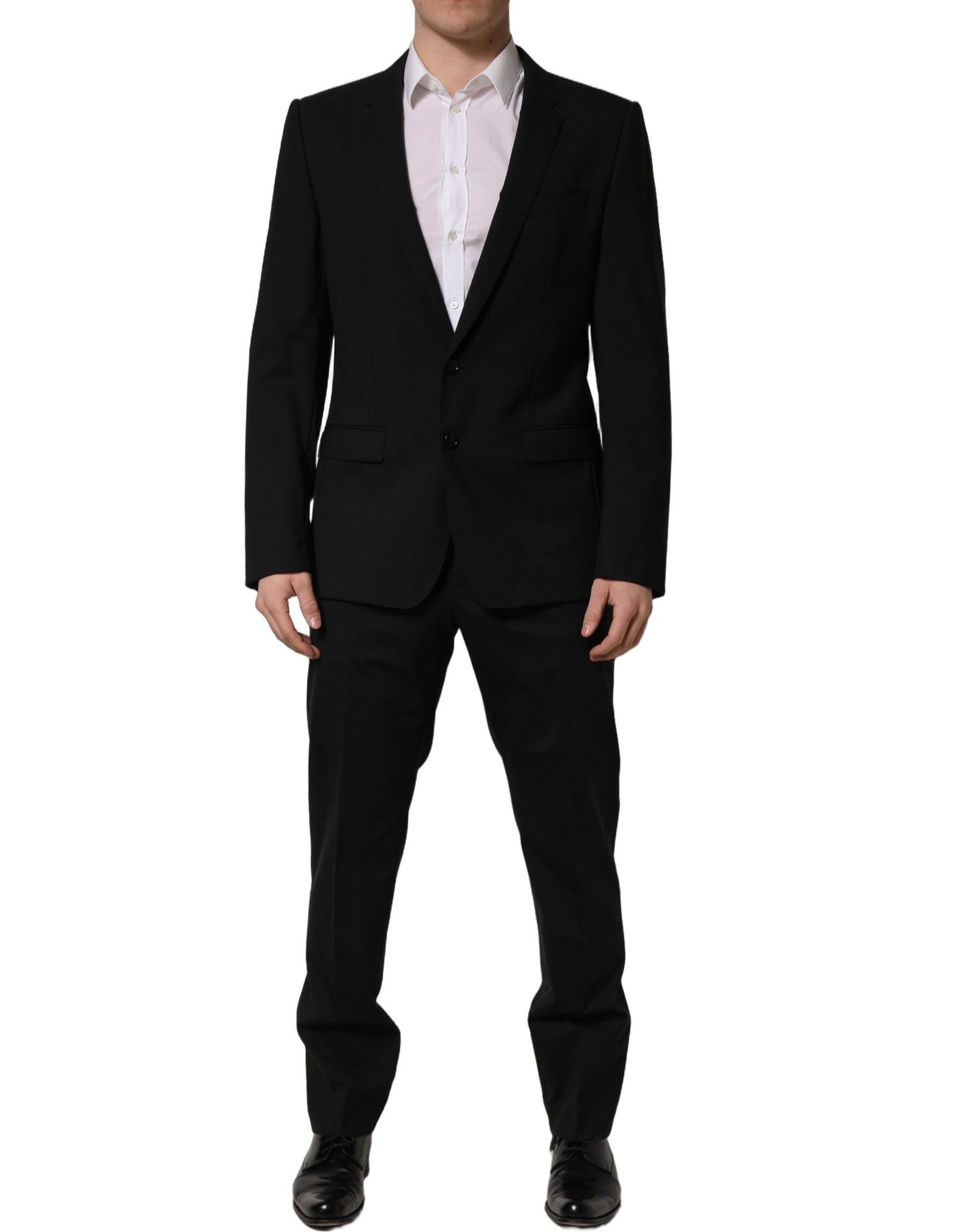 Costume deux pièces Dolce & Gabbana en laine noire coupe slim pour homme