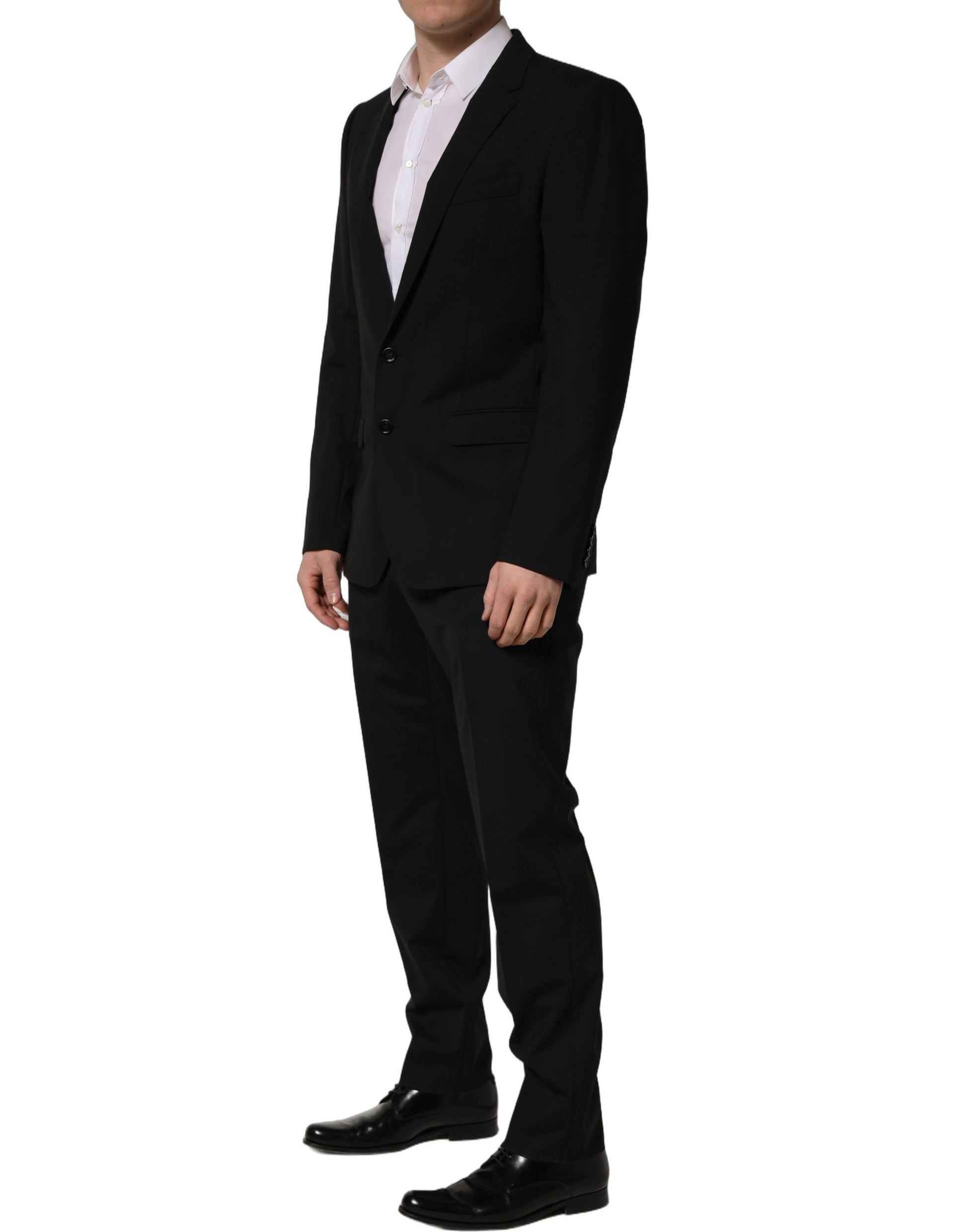 Costume deux pièces Dolce & Gabbana en laine noire coupe slim pour homme