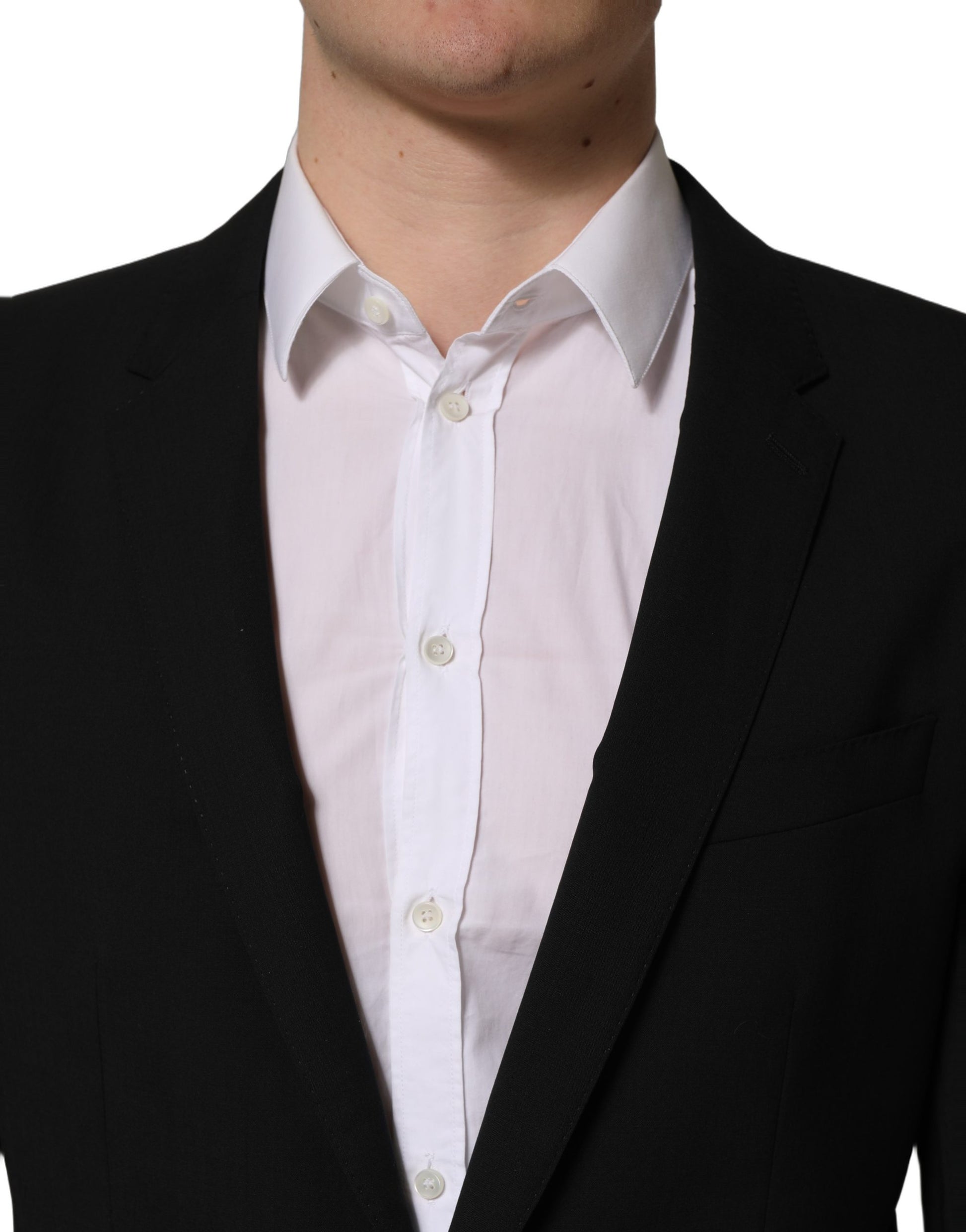 Costume deux pièces Dolce & Gabbana en laine noire coupe slim pour homme