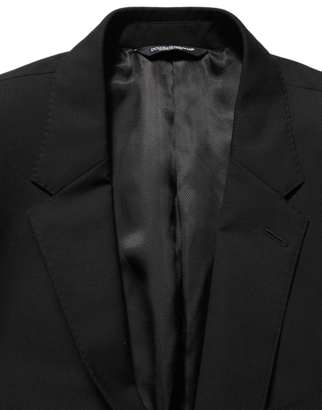 Costume deux pièces Dolce & Gabbana en laine noire coupe slim pour homme