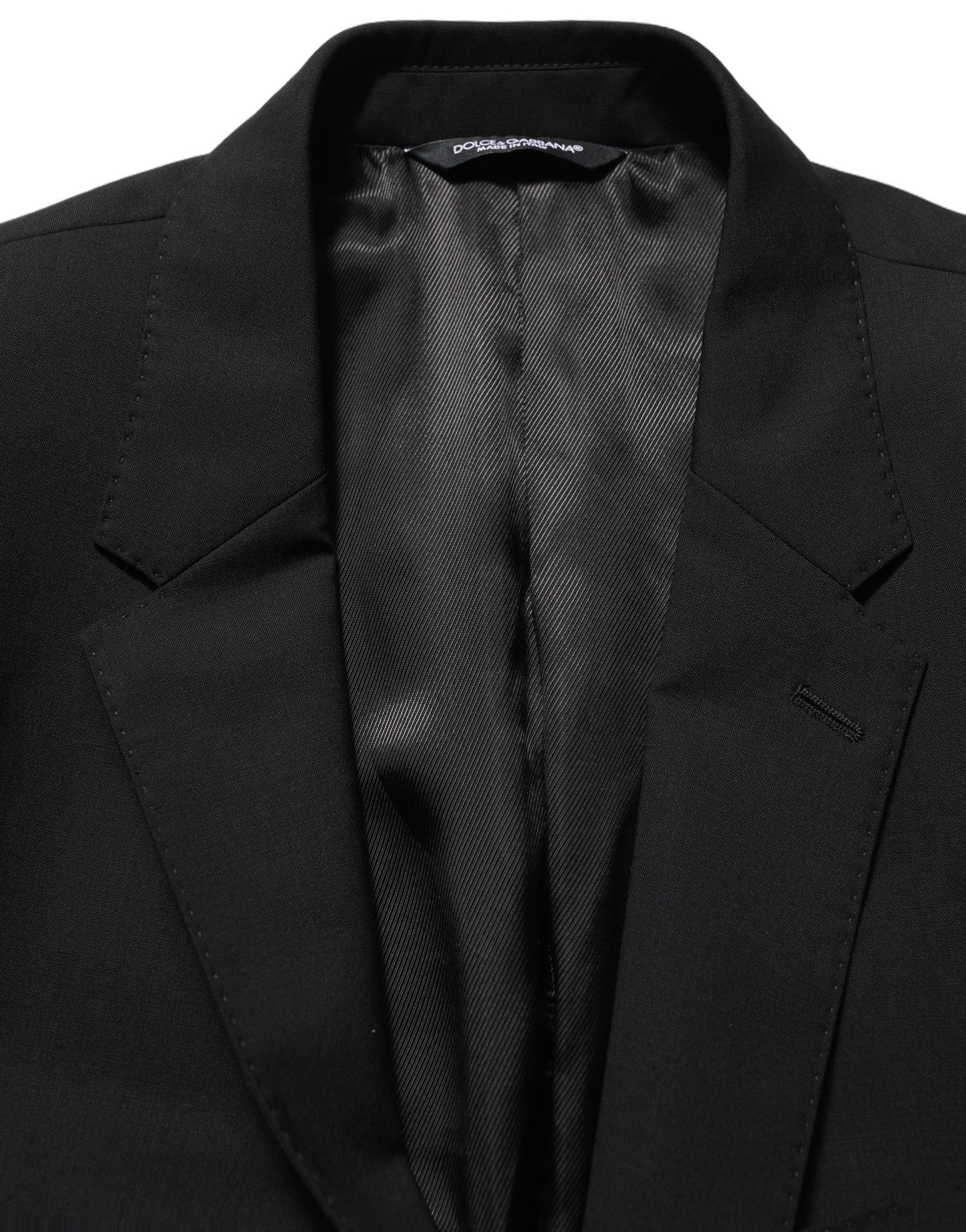 Costume deux pièces Dolce & Gabbana en laine noire coupe slim pour homme