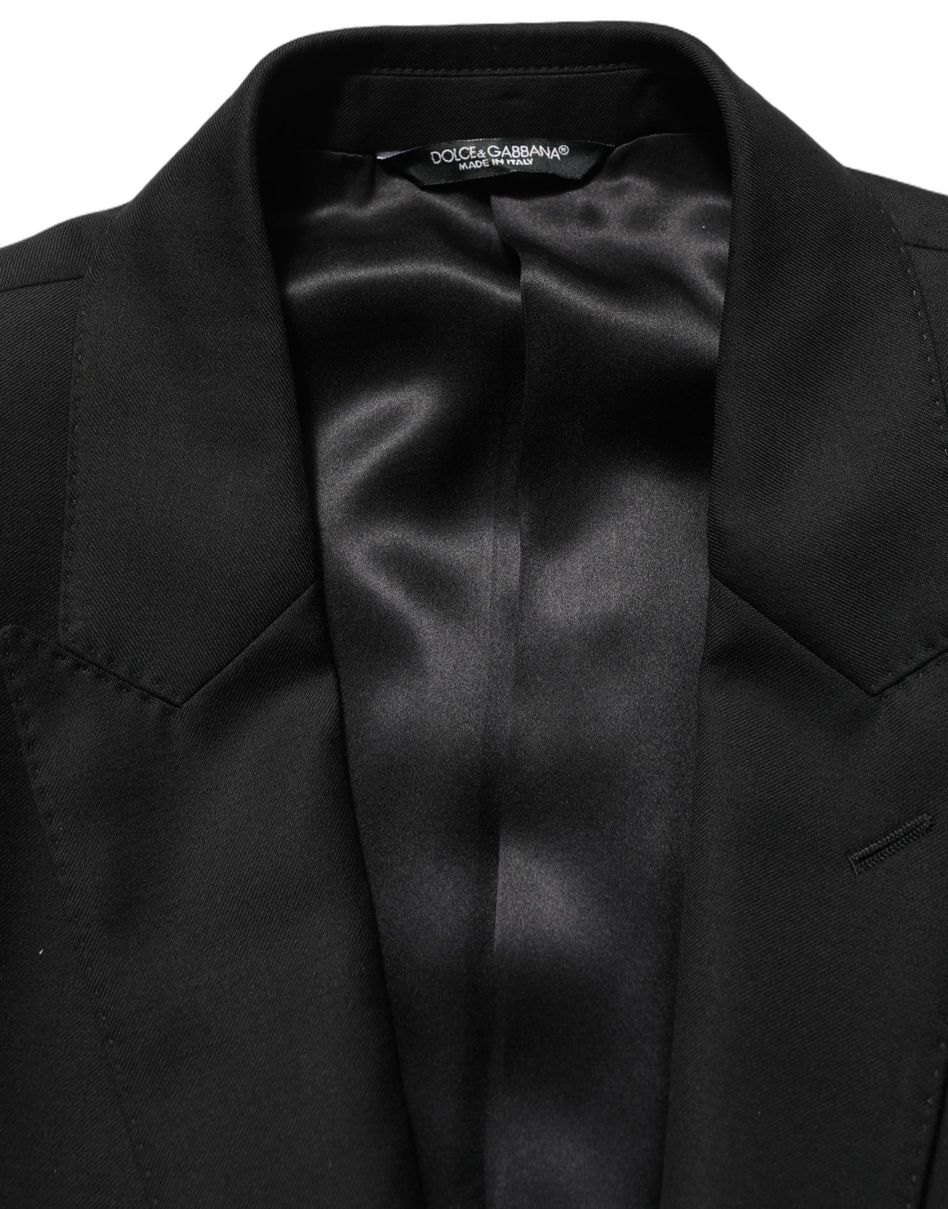 Dolce & Gabbana Black Wool Slim Fit Formal 2 Piece Men Suit