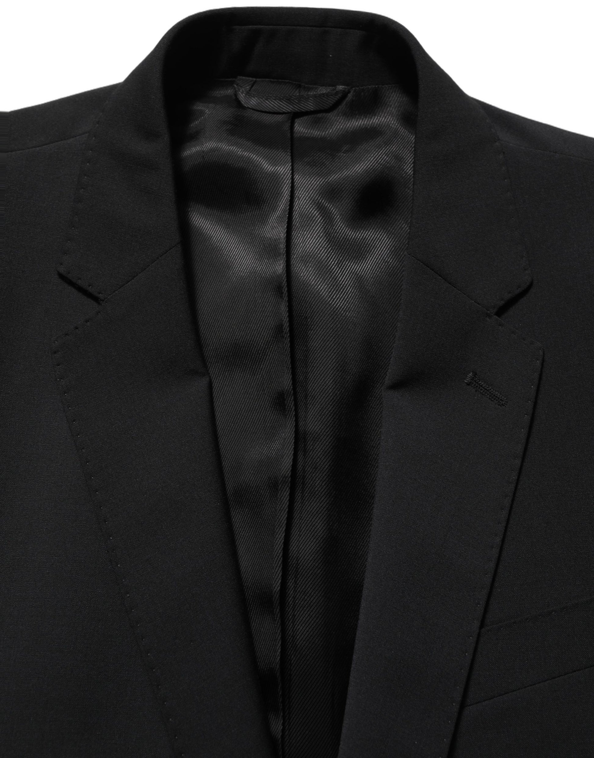 Costume deux pièces Dolce & Gabbana en laine noire coupe slim pour homme