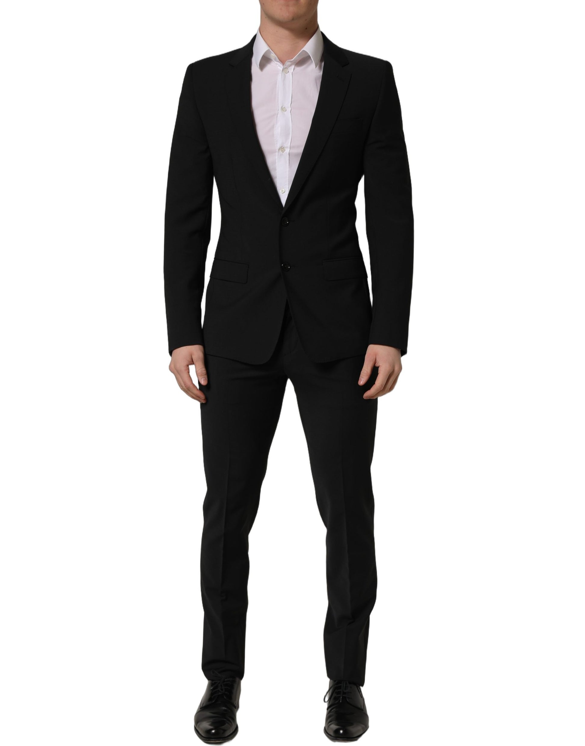 Costume deux pièces Dolce & Gabbana en laine noire coupe slim pour homme