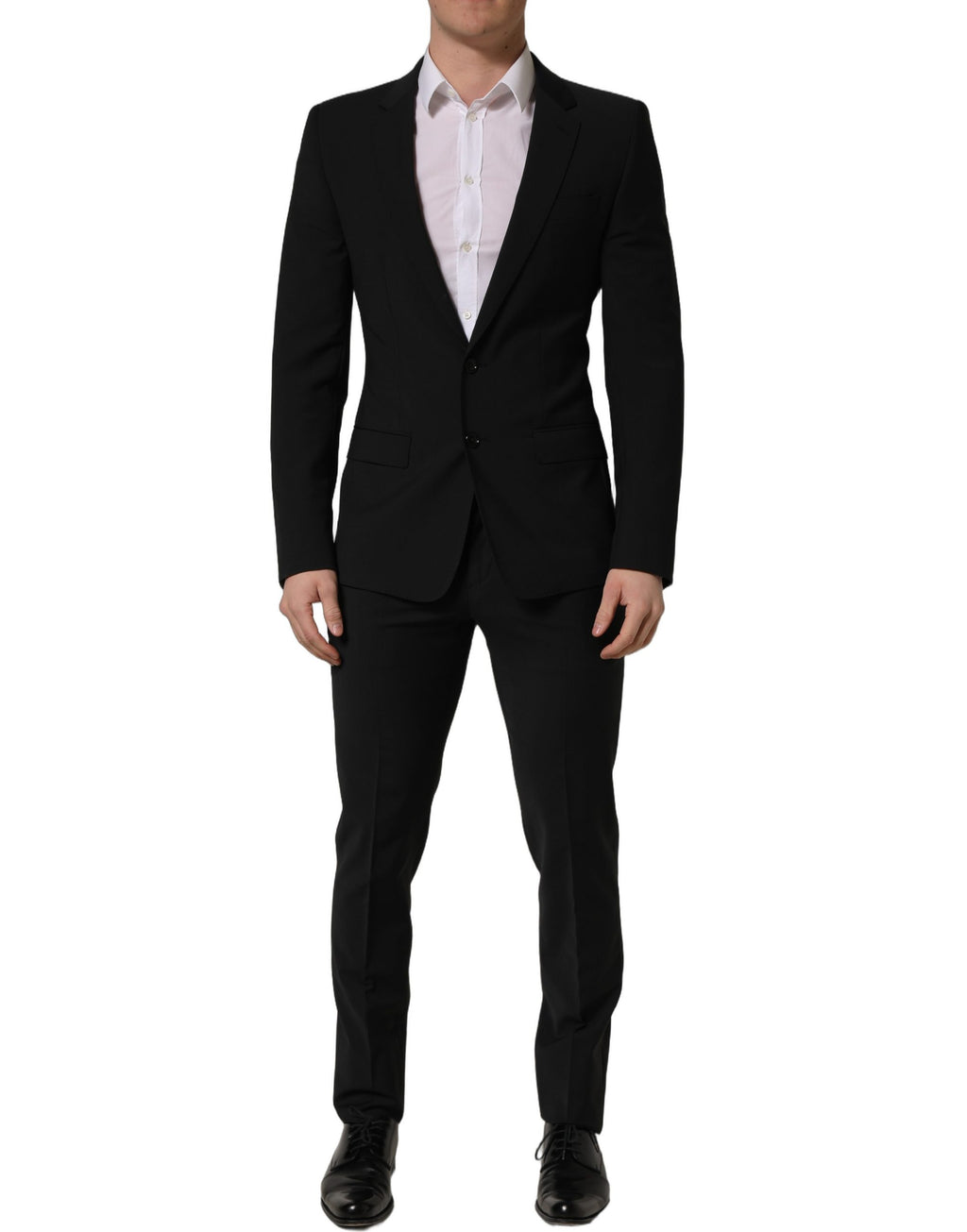 Costume deux pièces Dolce & Gabbana en laine noire coupe slim pour homme