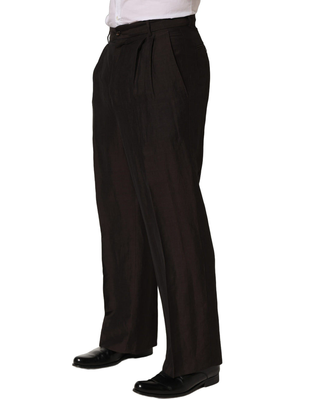 Pantalon droit de costume Dolce & Gabbana en lin marron pour homme