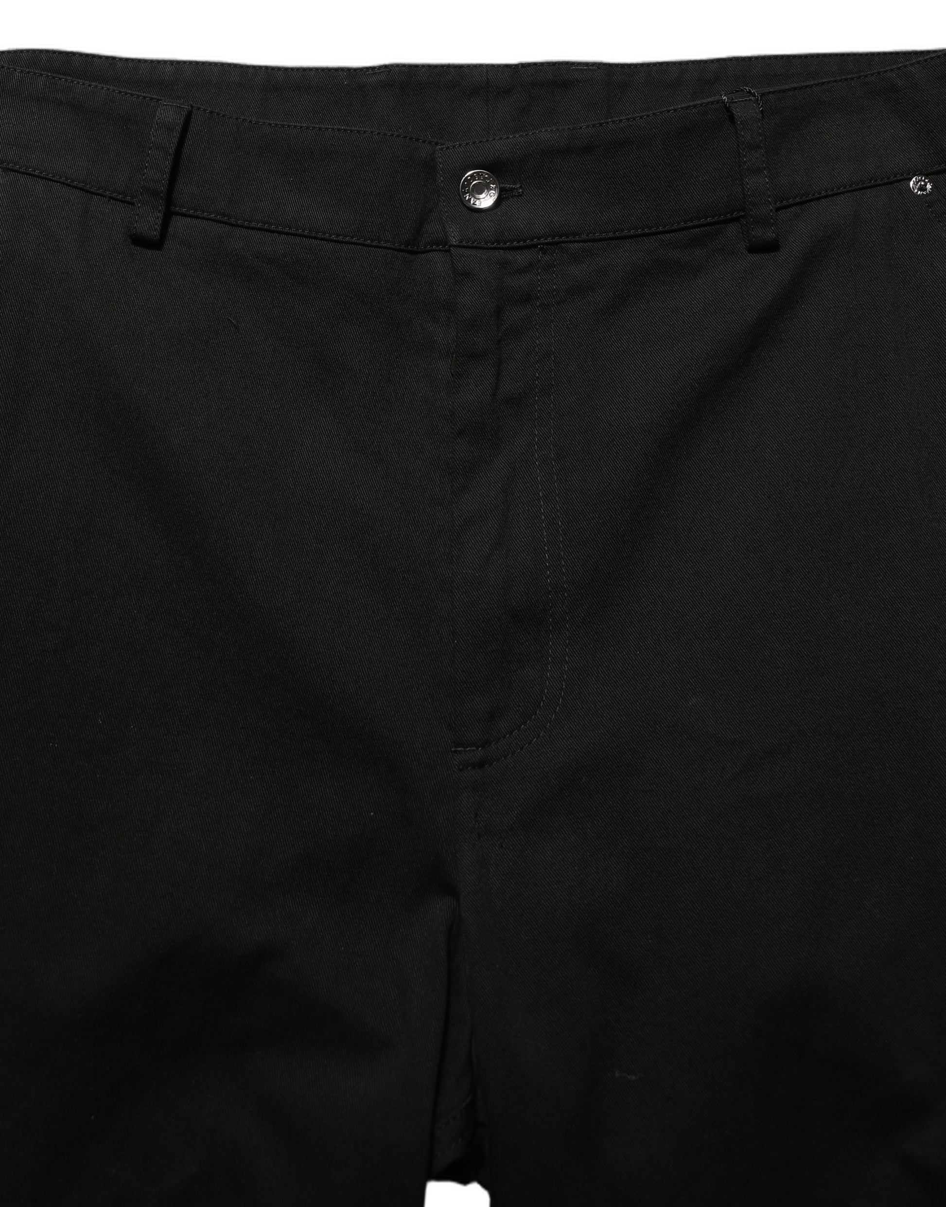 Pantalon droit taille mi-haute pour homme Dolce & Gabbana noir