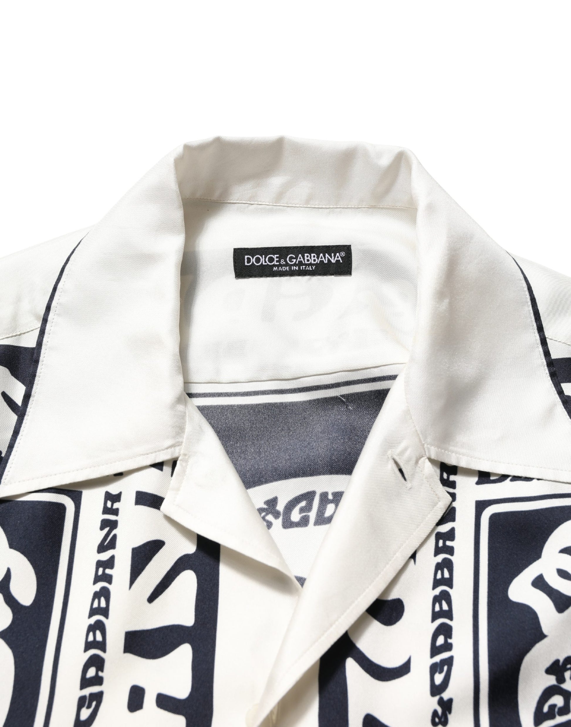 Chemise à manches courtes Dolce & Gabbana noire et blanche avec logo bandana