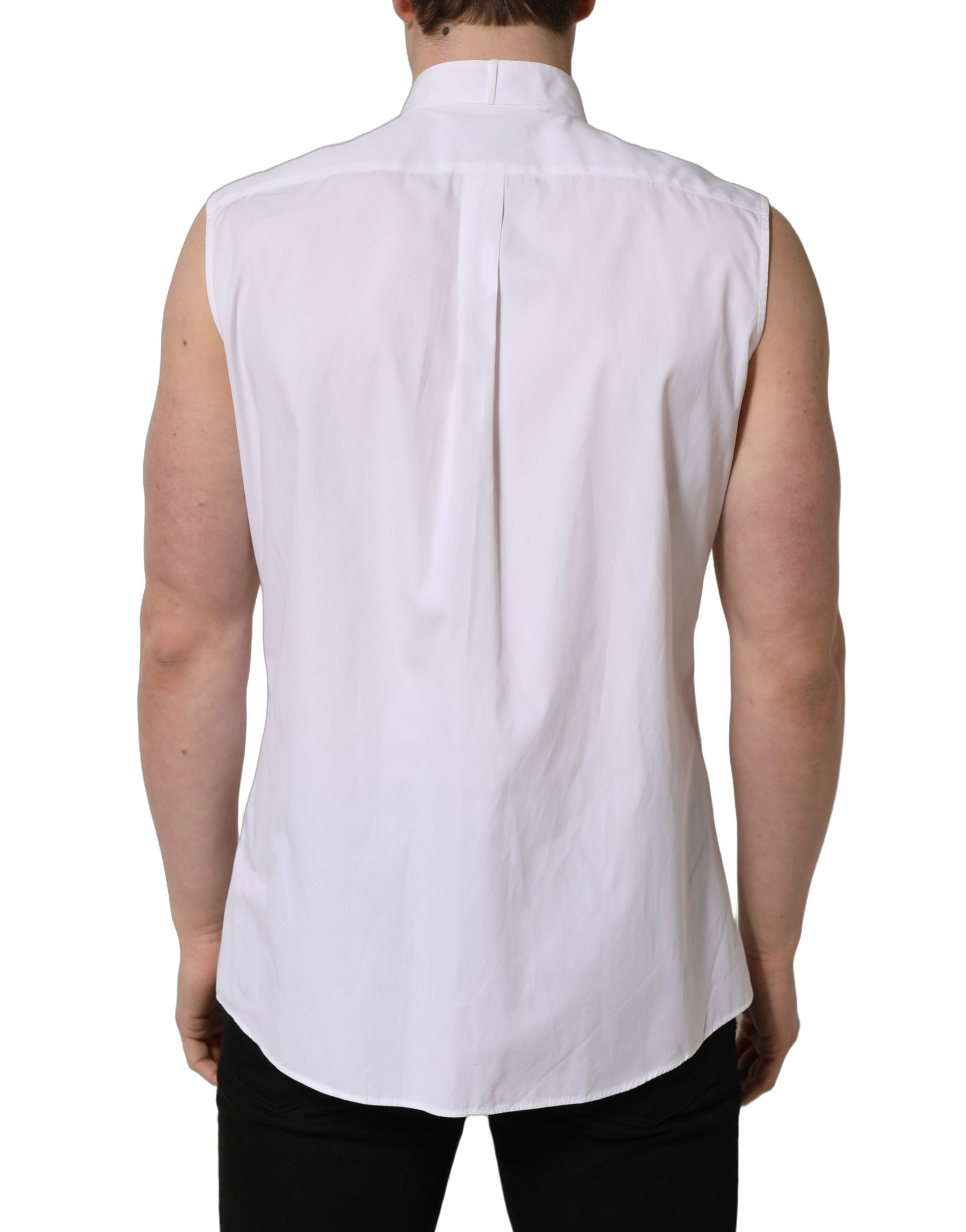 Chemise habillée Dolce & Gabbana en coton blanc sans manches MARTINI pour homme