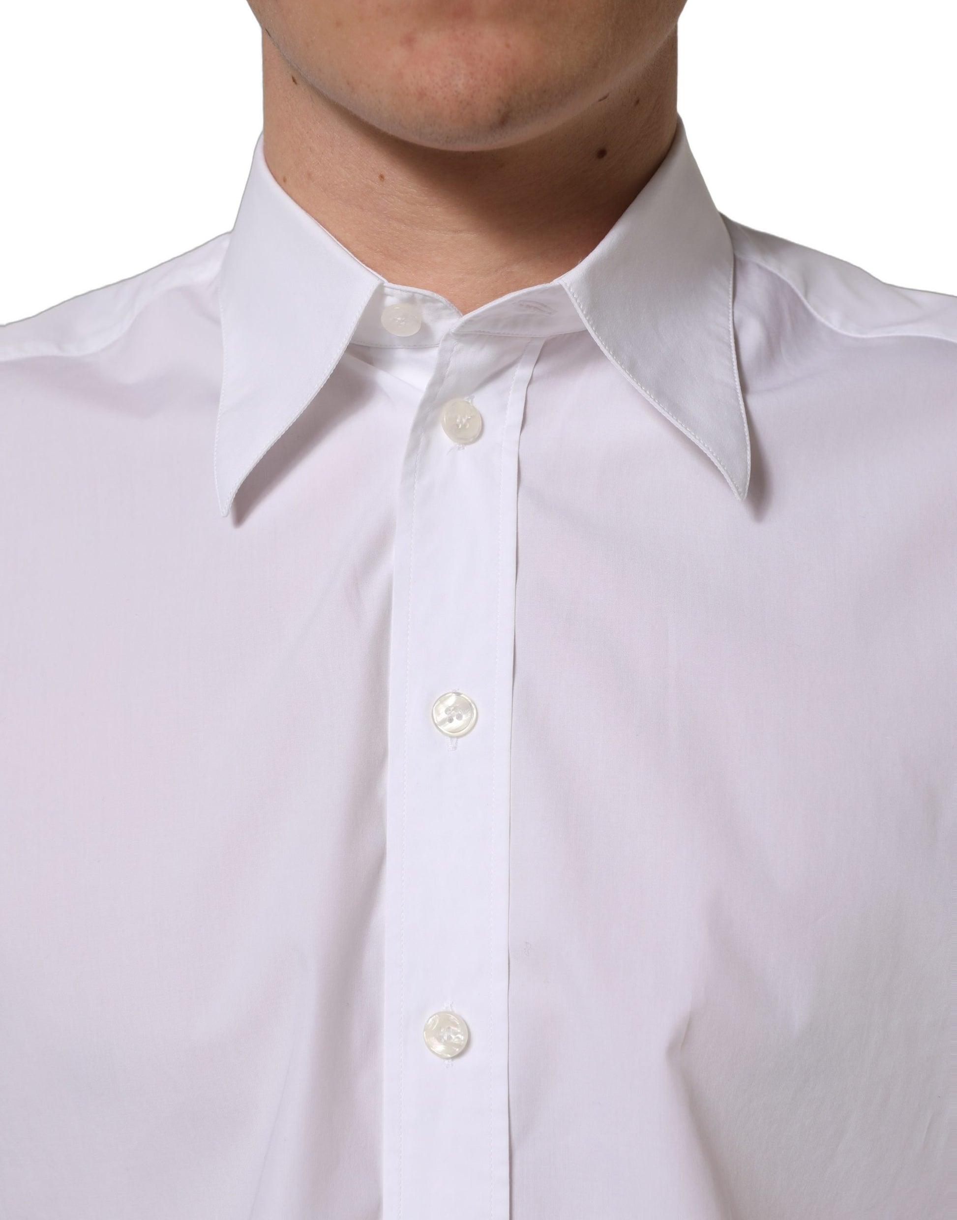 Chemise habillée sans manches Dolce & Gabbana en coton blanc
