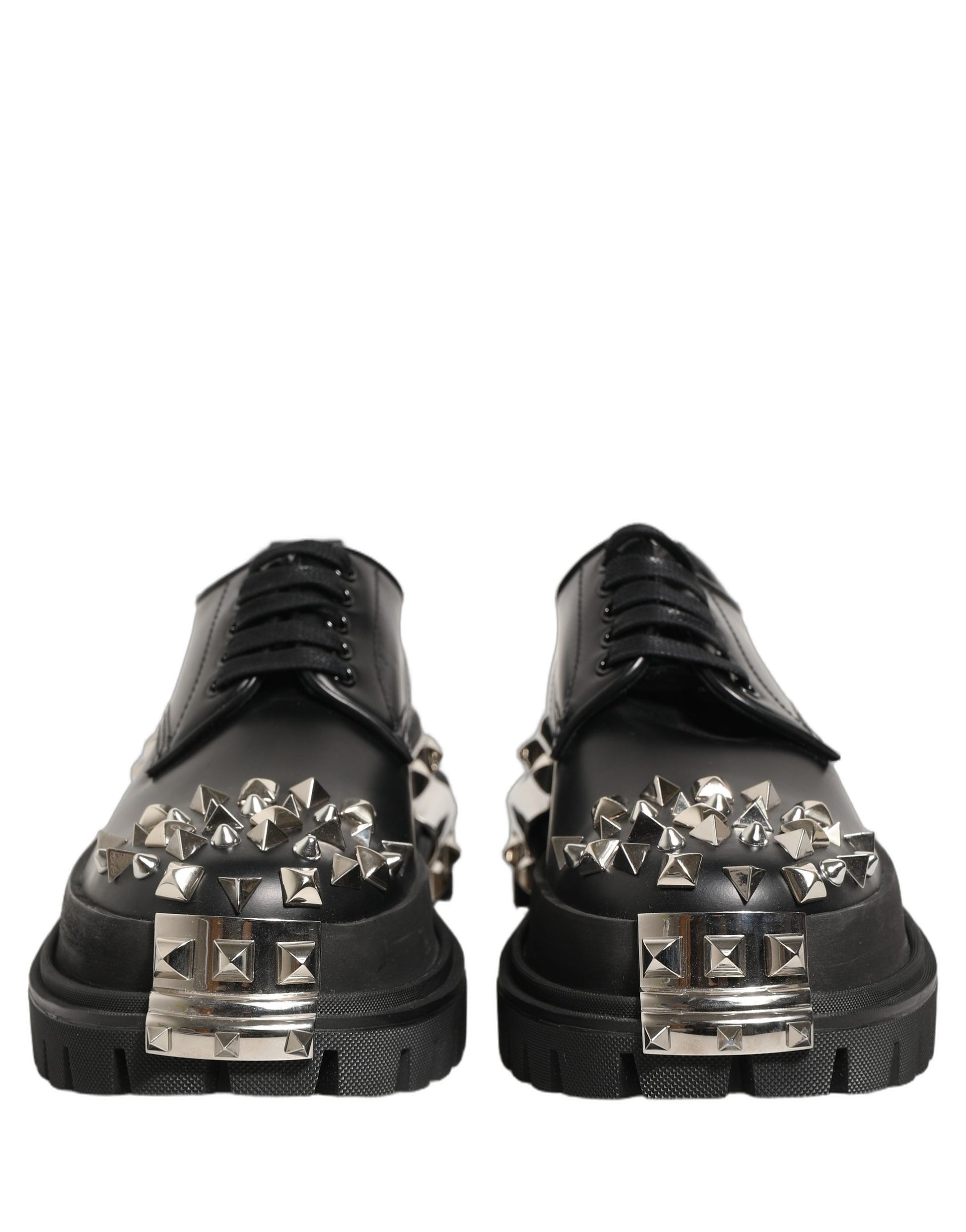 Chaussures Richelieu Hi-Trekking cloutées en cuir noir Dolce & Gabbana