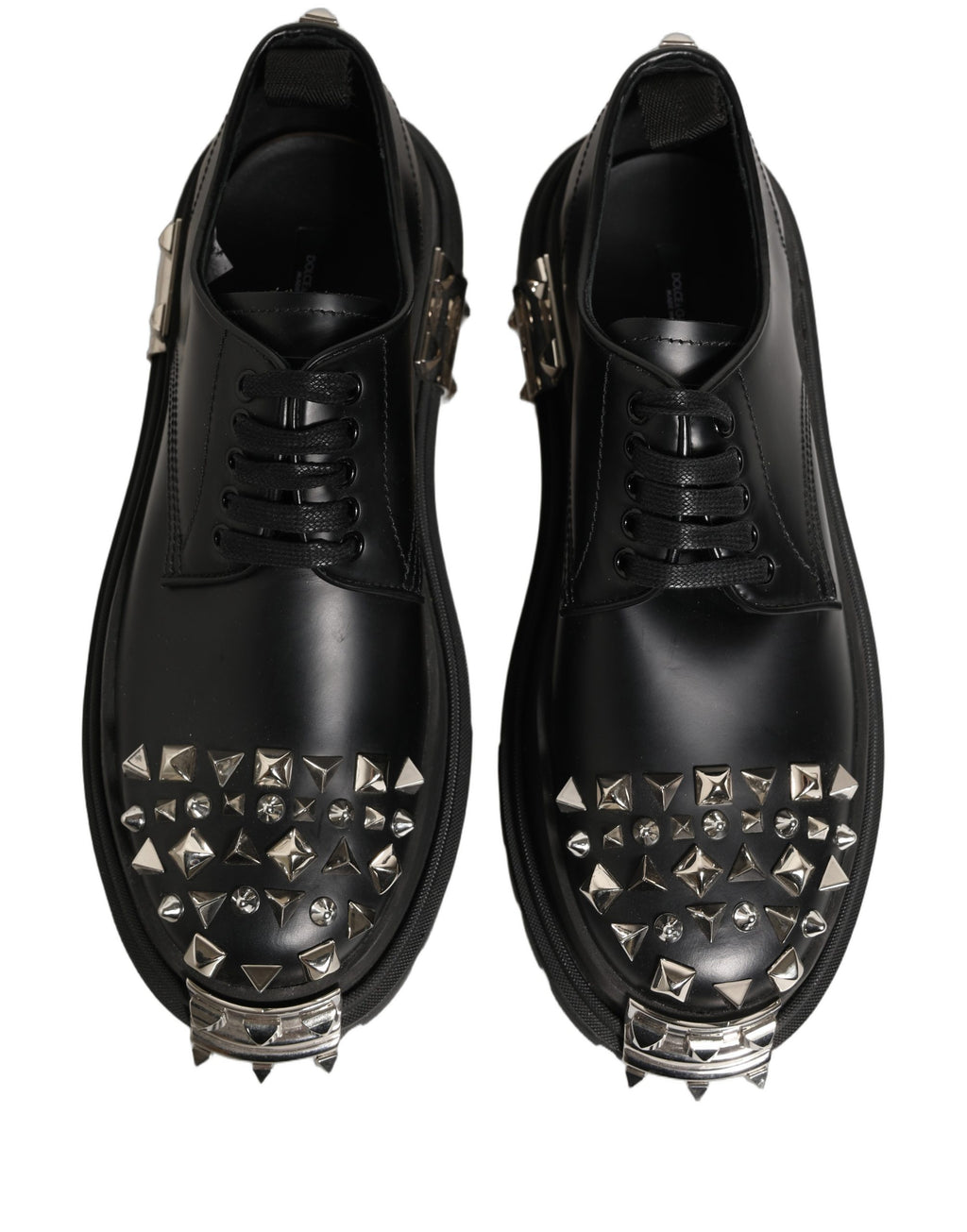 Chaussures Richelieu Hi-Trekking cloutées en cuir noir Dolce & Gabbana