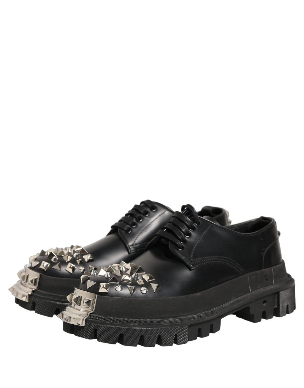 Chaussures Richelieu Hi-Trekking cloutées en cuir noir Dolce & Gabbana