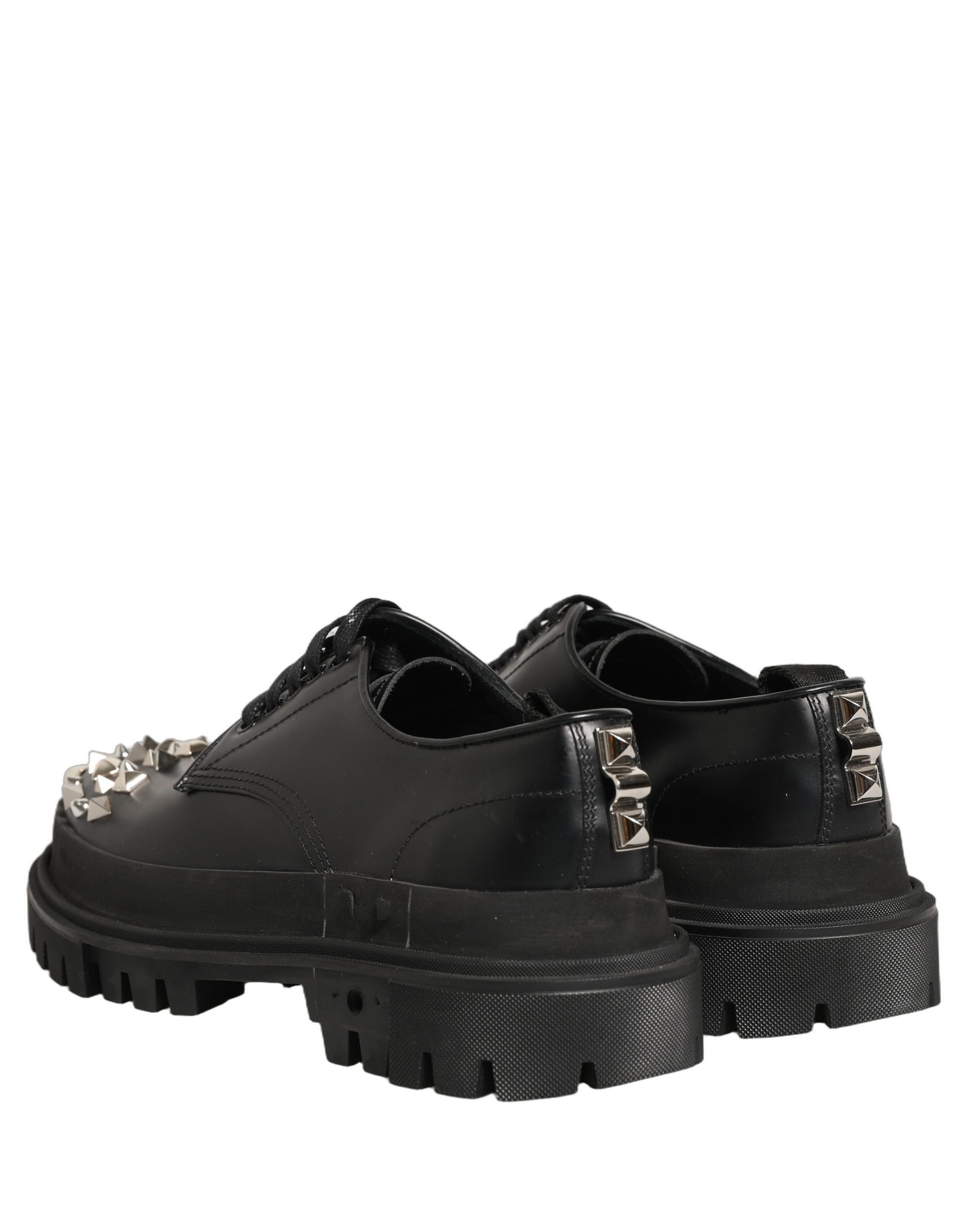 Chaussures Richelieu Hi-Trekking cloutées en cuir noir Dolce & Gabbana