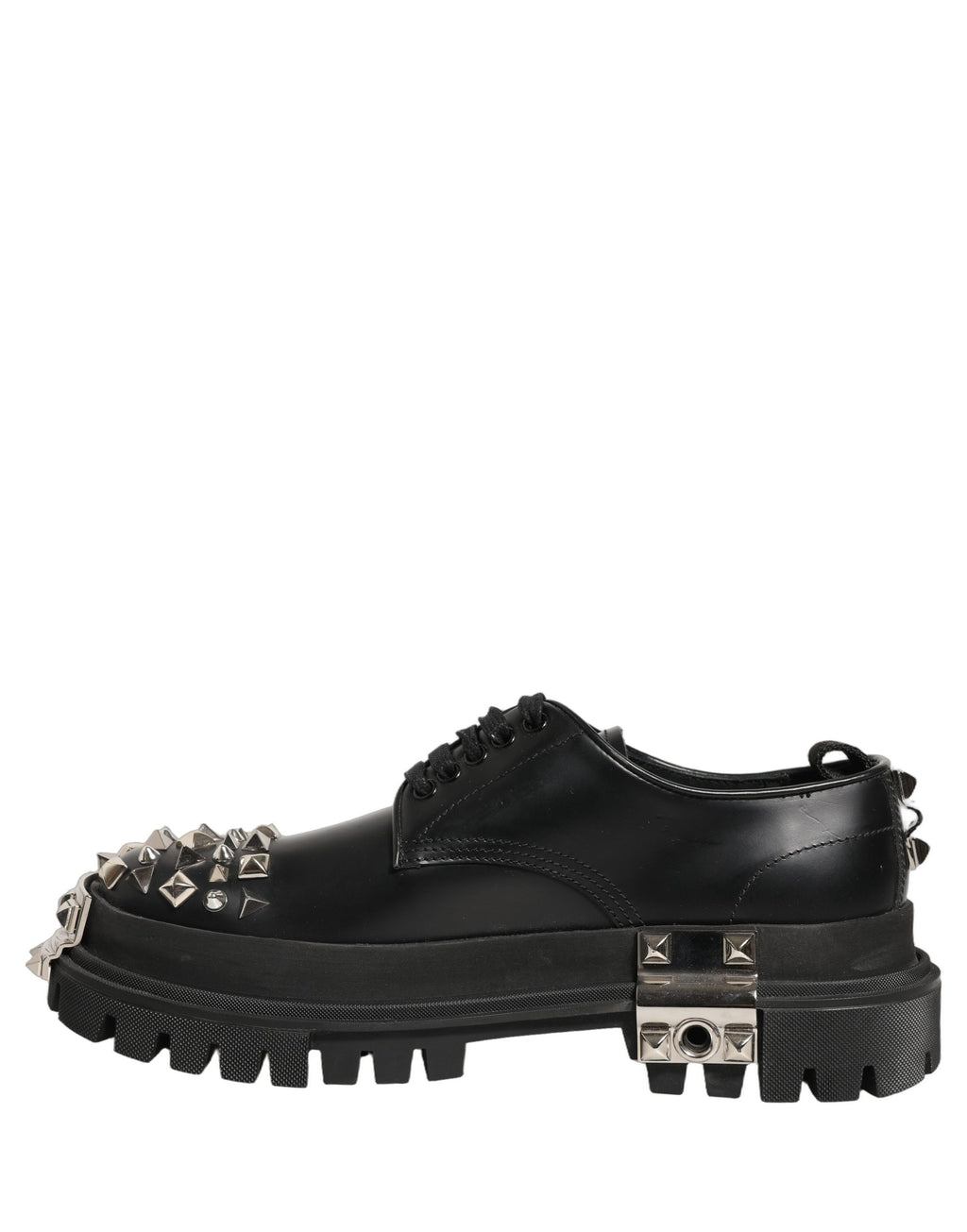 Chaussures Richelieu Hi-Trekking cloutées en cuir noir Dolce & Gabbana