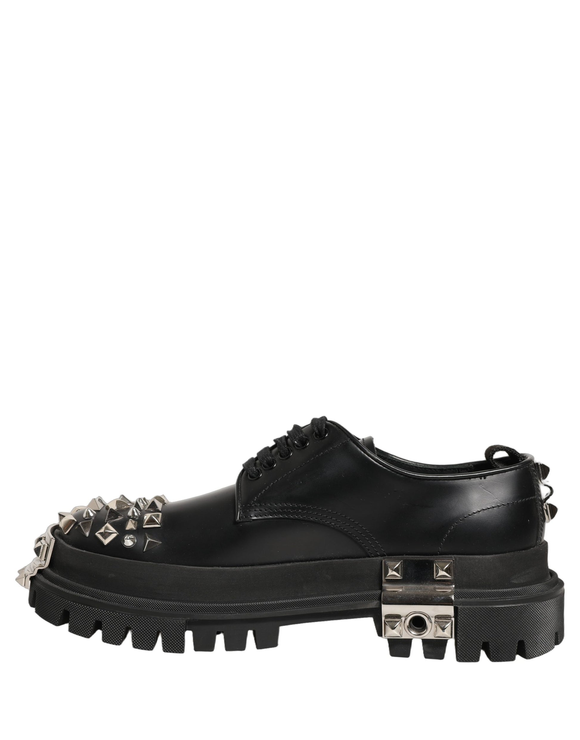 Chaussures Richelieu Hi-Trekking cloutées en cuir noir Dolce & Gabbana