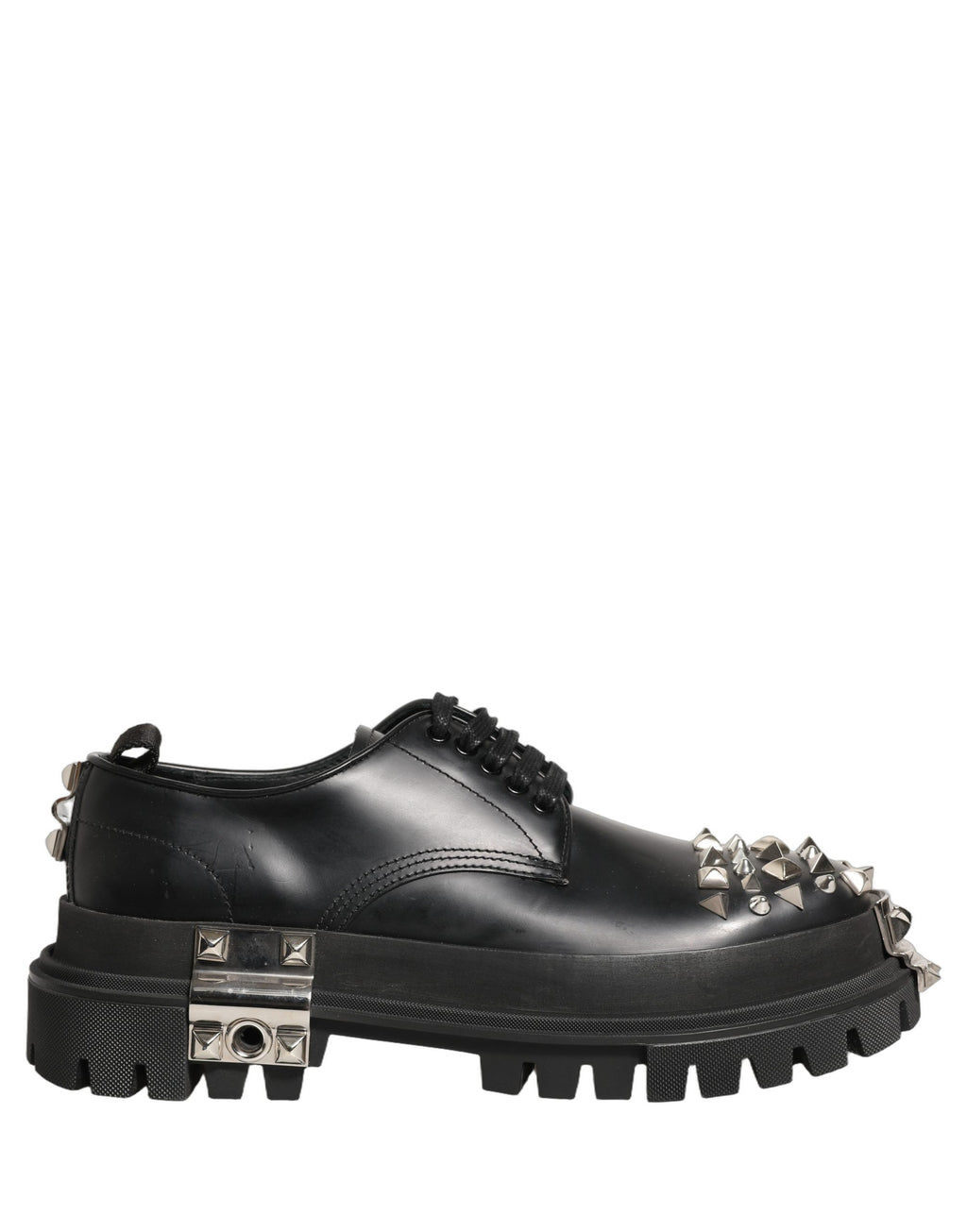 Chaussures Richelieu Hi-Trekking cloutées en cuir noir Dolce & Gabbana