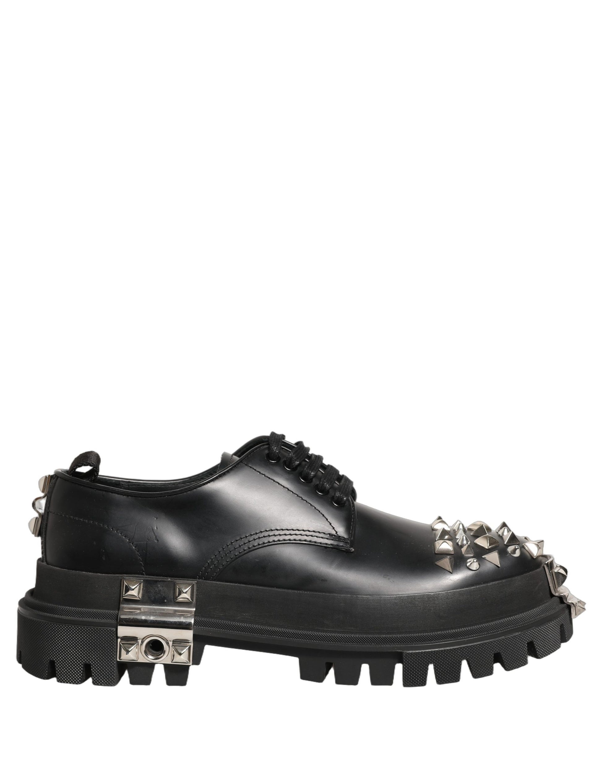 Chaussures Richelieu Hi-Trekking cloutées en cuir noir Dolce & Gabbana