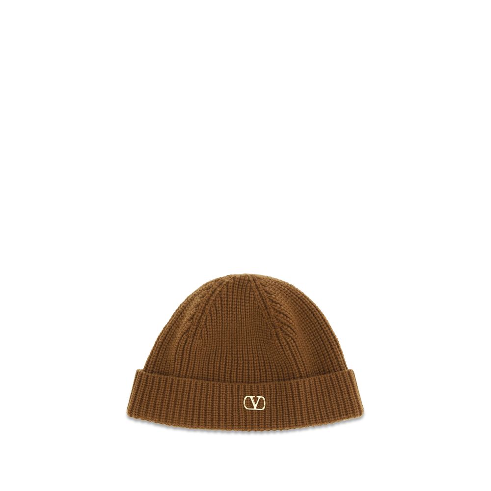 Bonnet Valentino Garavani en cachemire marron