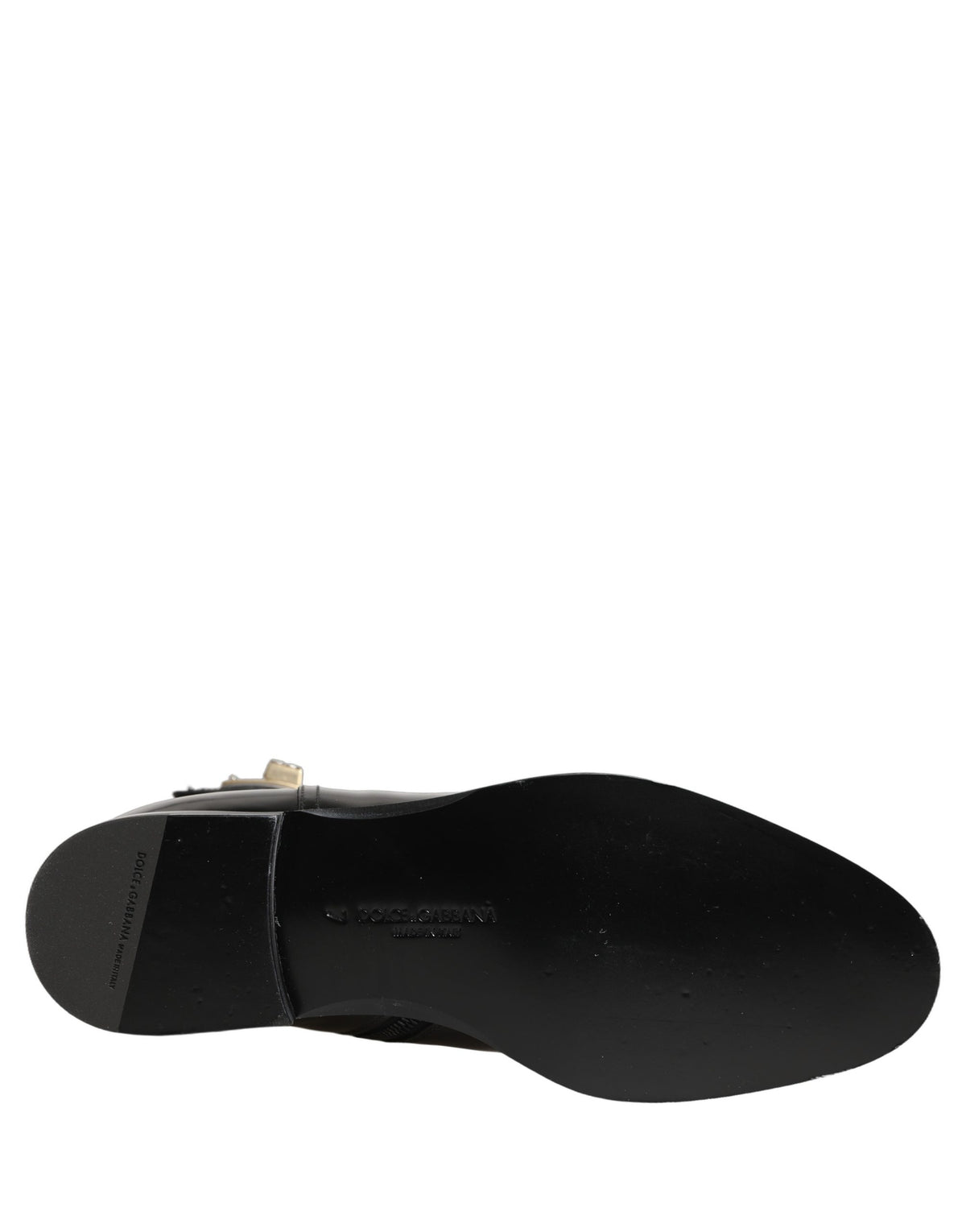 Bottes mi-mollet Dolce & Gabbana en cuir noir avec boucle logo