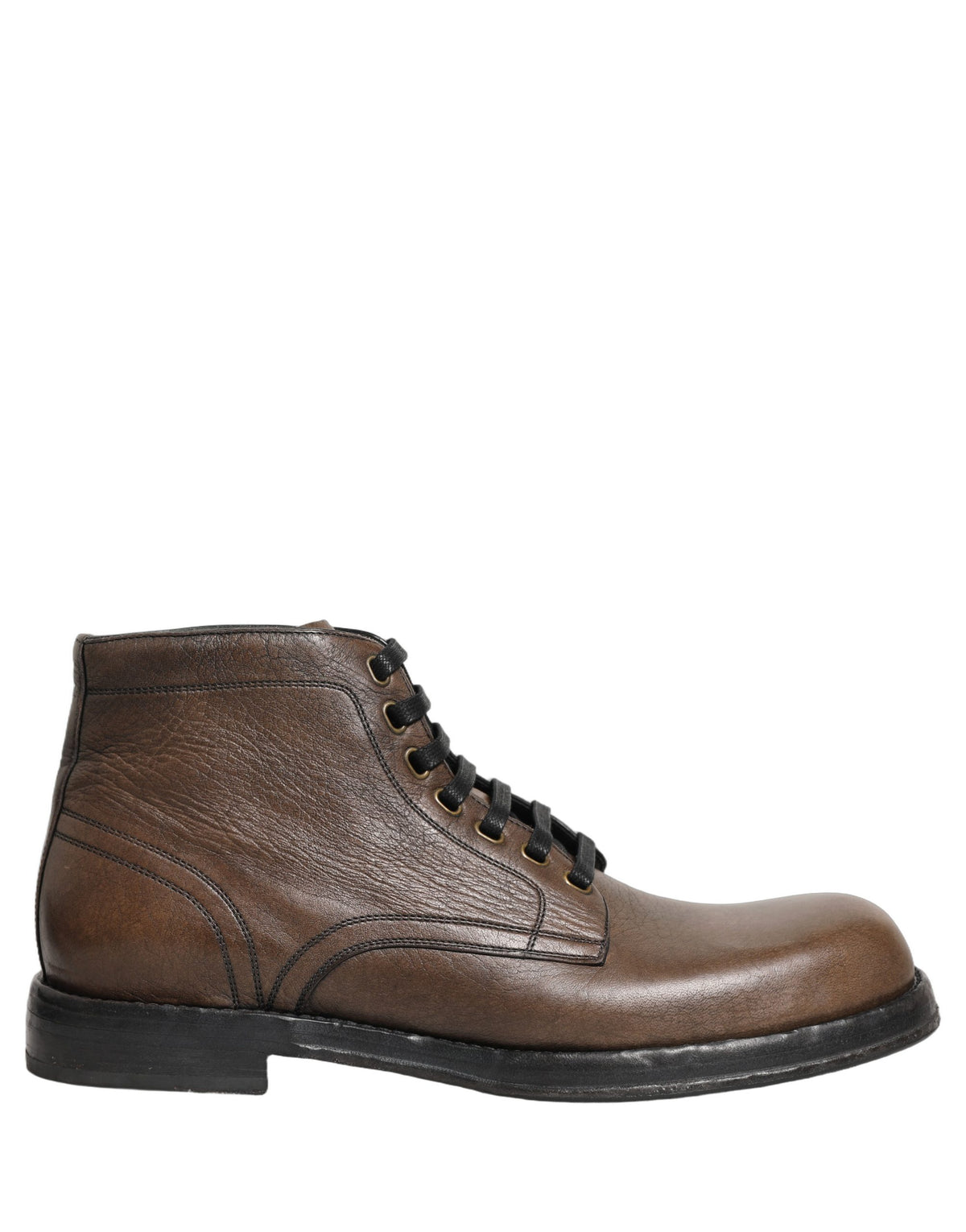 Dolce & Gabbana Braune Perugino Leder Herren Stiefeletten Schuhe