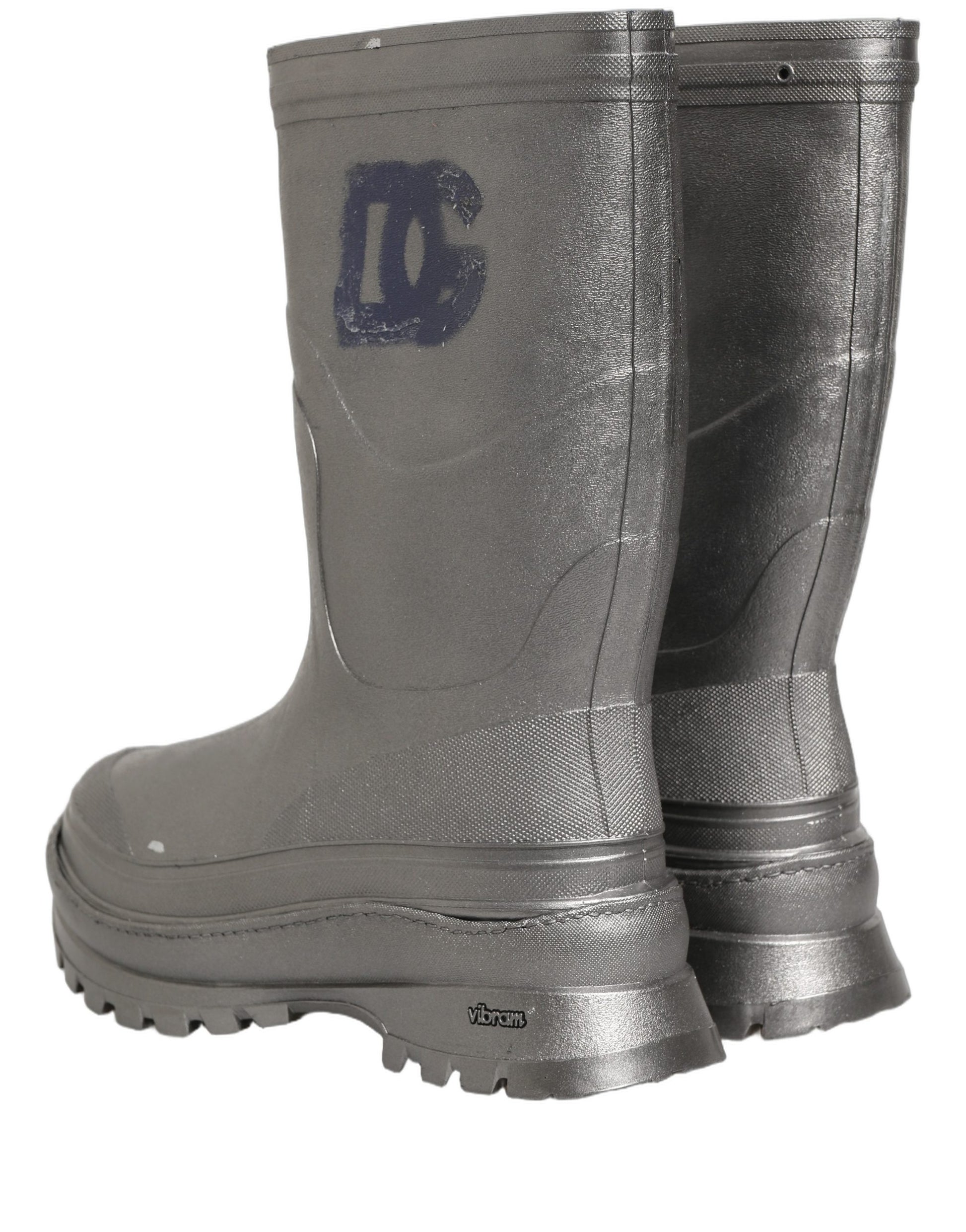 Bottes de pluie Dolce & Gabbana métallisées argentées à enfiler pour homme