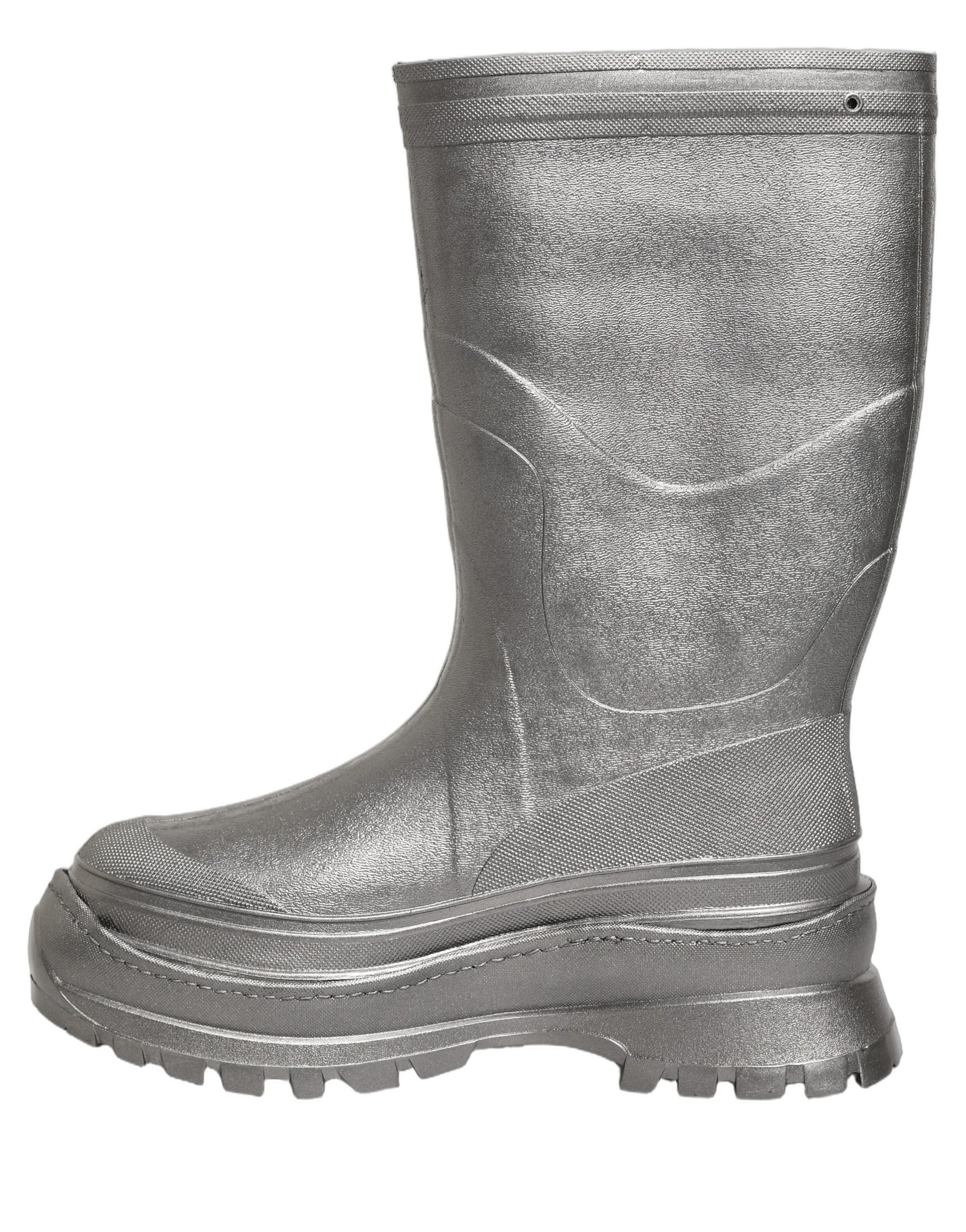 Bottes de pluie Dolce & Gabbana métallisées argentées à enfiler pour homme