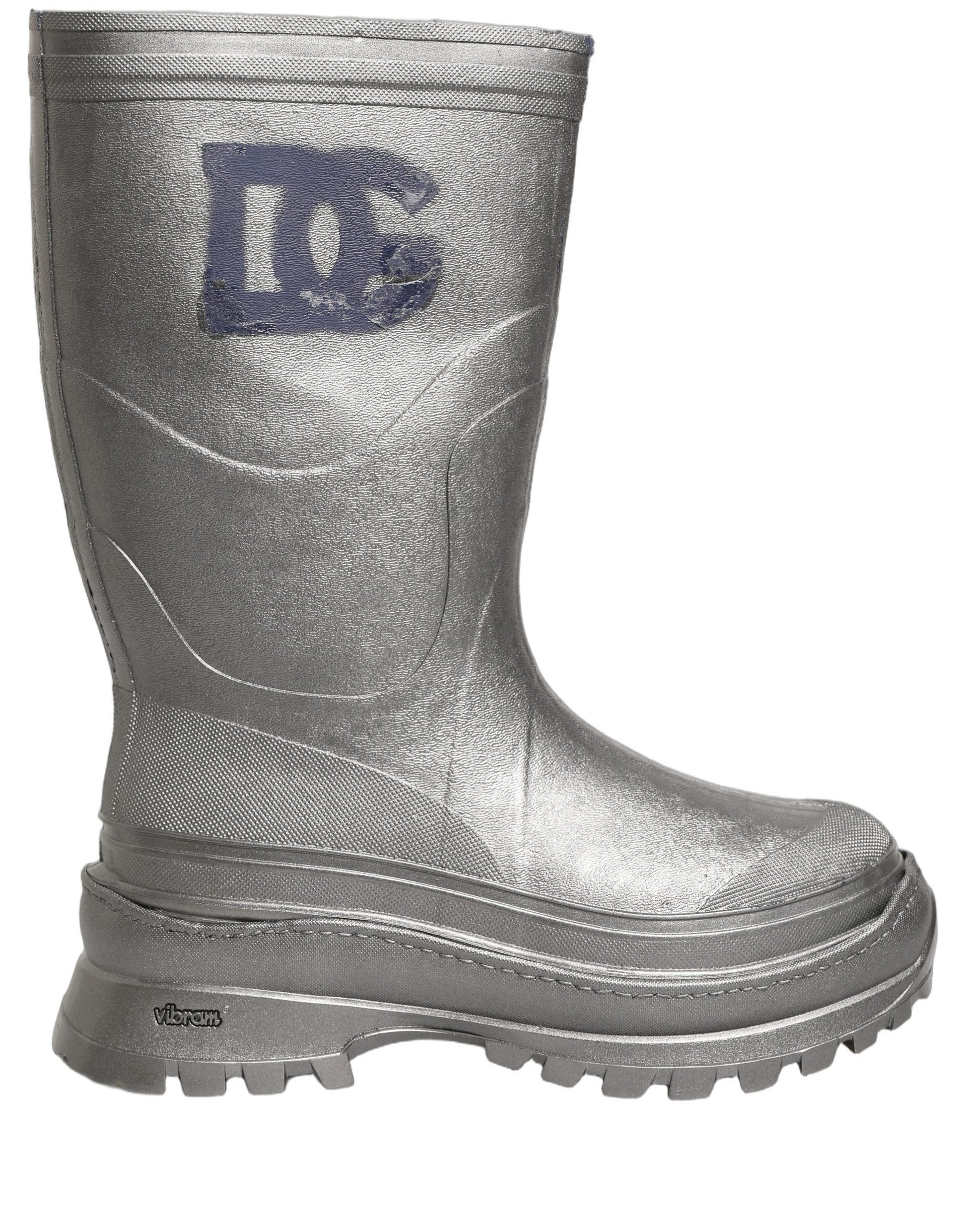 Bottes de pluie Dolce & Gabbana métallisées argentées à enfiler pour homme