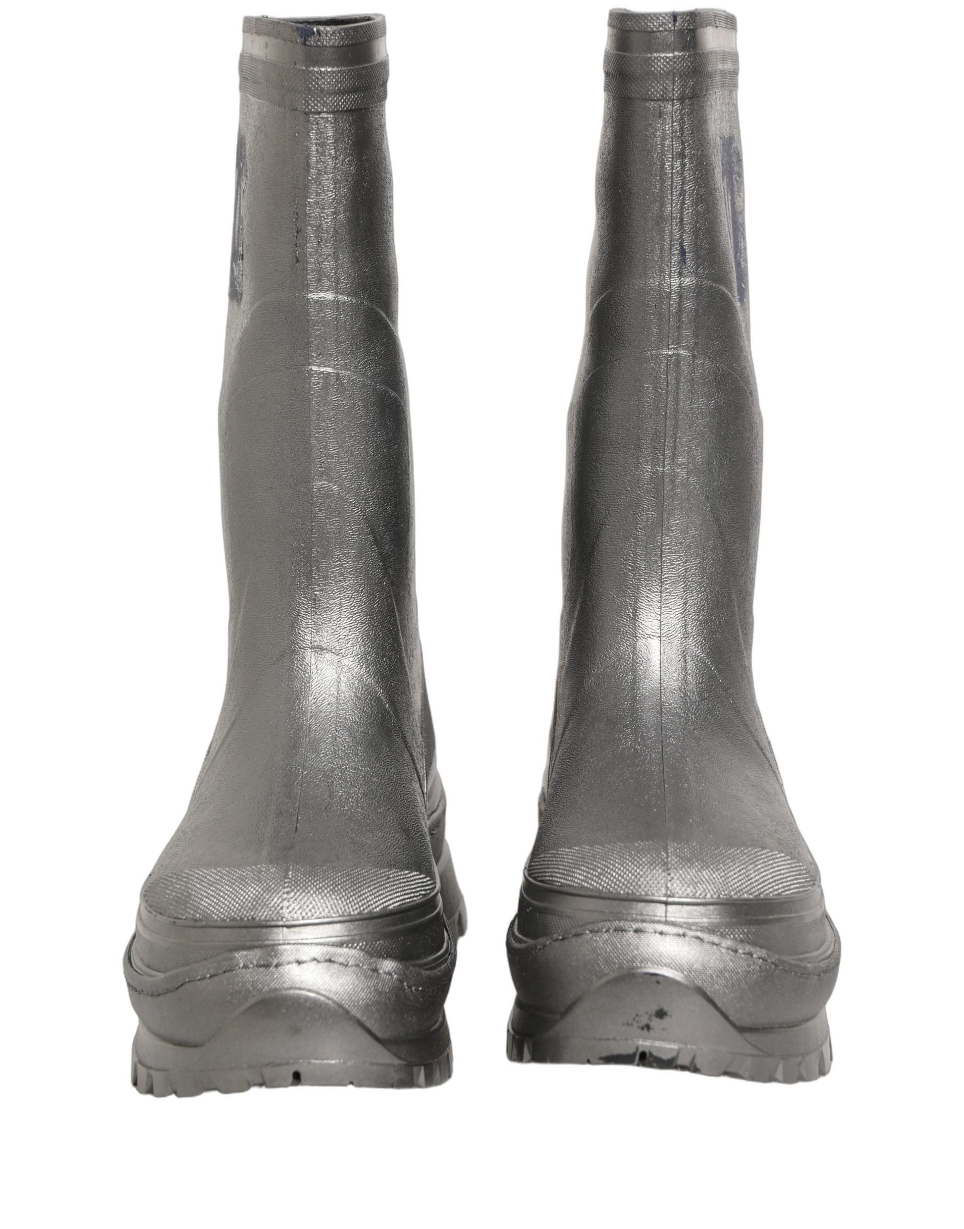 Bottes de pluie Dolce & Gabbana métallisées argentées à enfiler pour homme