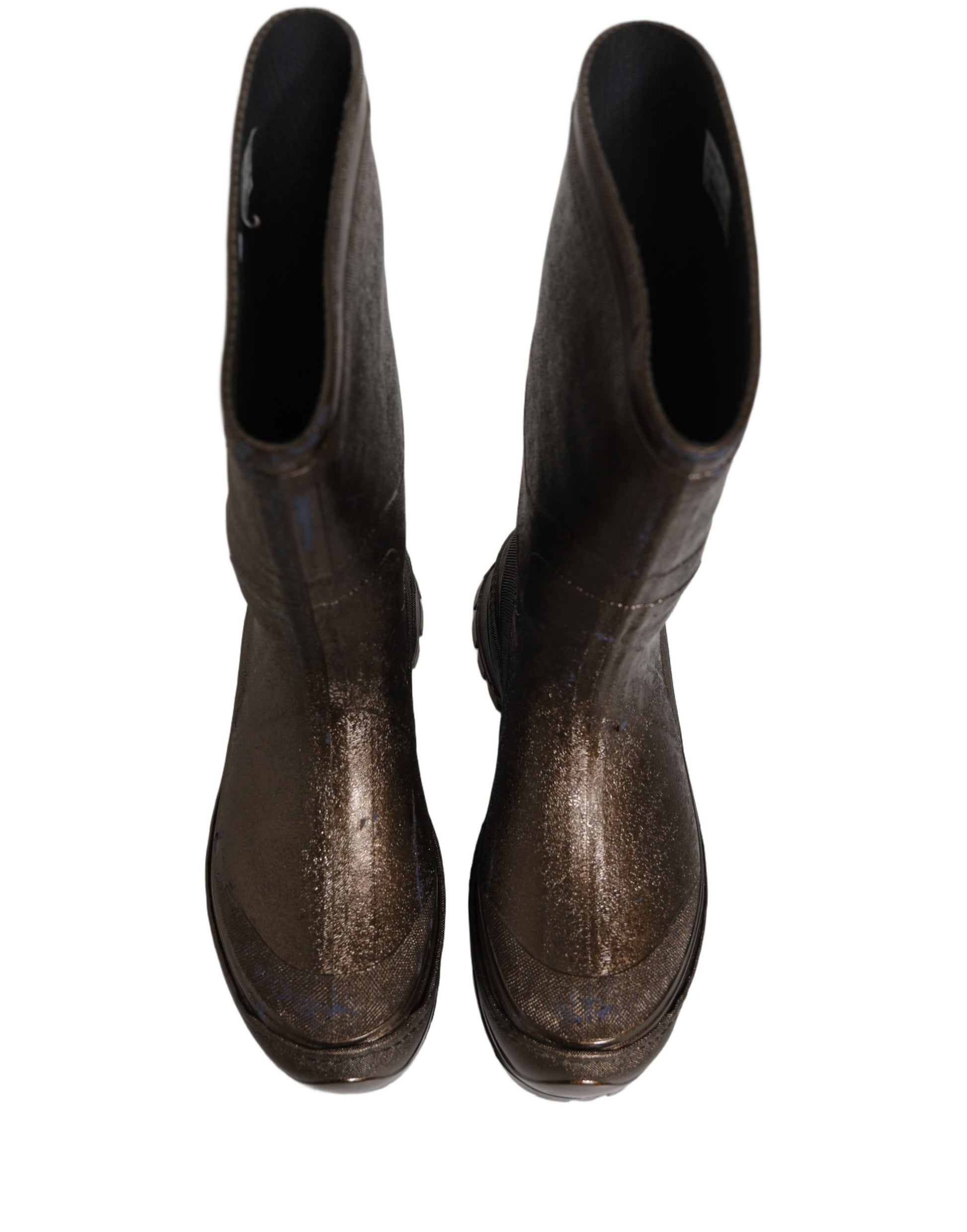 Bottes de pluie Dolce & Gabbana bronze en PVC à enfiler pour homme