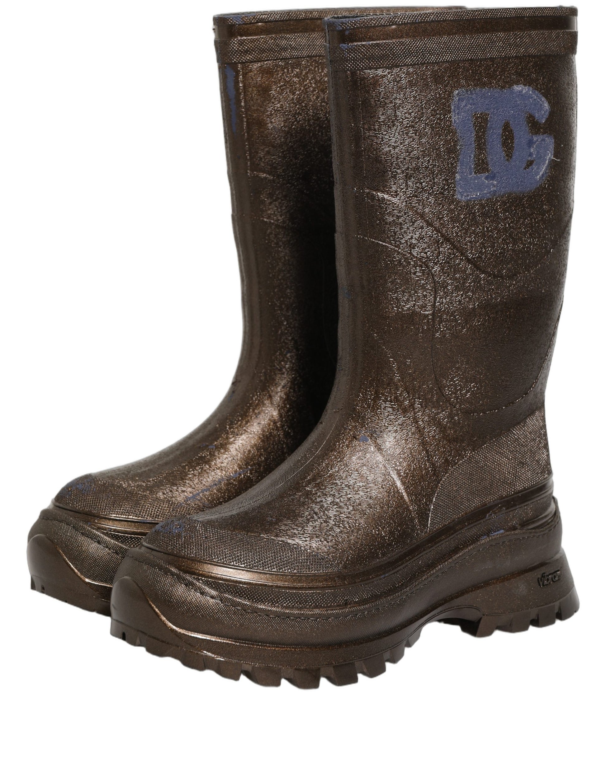 Bottes de pluie Dolce & Gabbana bronze en PVC à enfiler pour homme