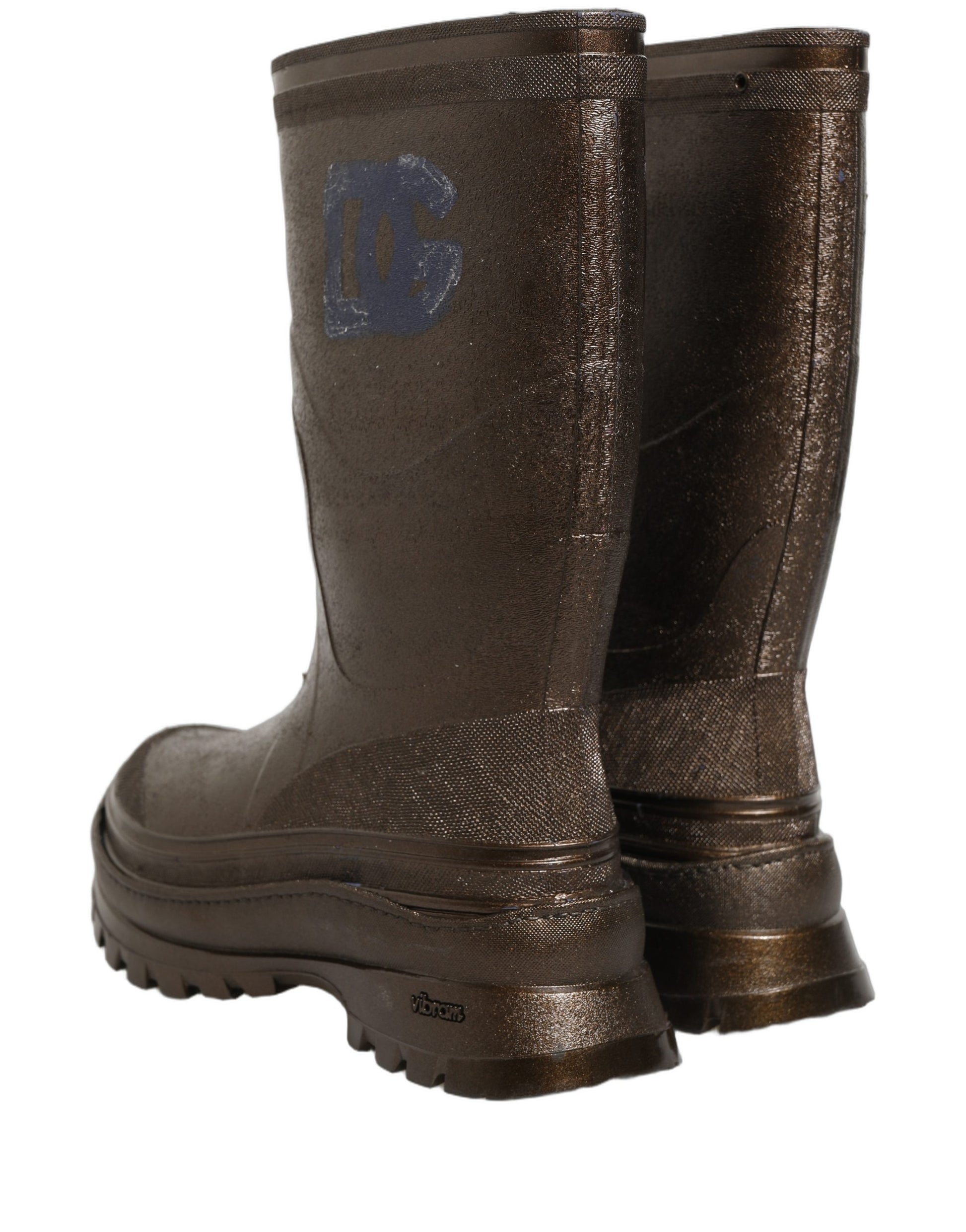 Bottes de pluie Dolce & Gabbana bronze en PVC à enfiler pour homme