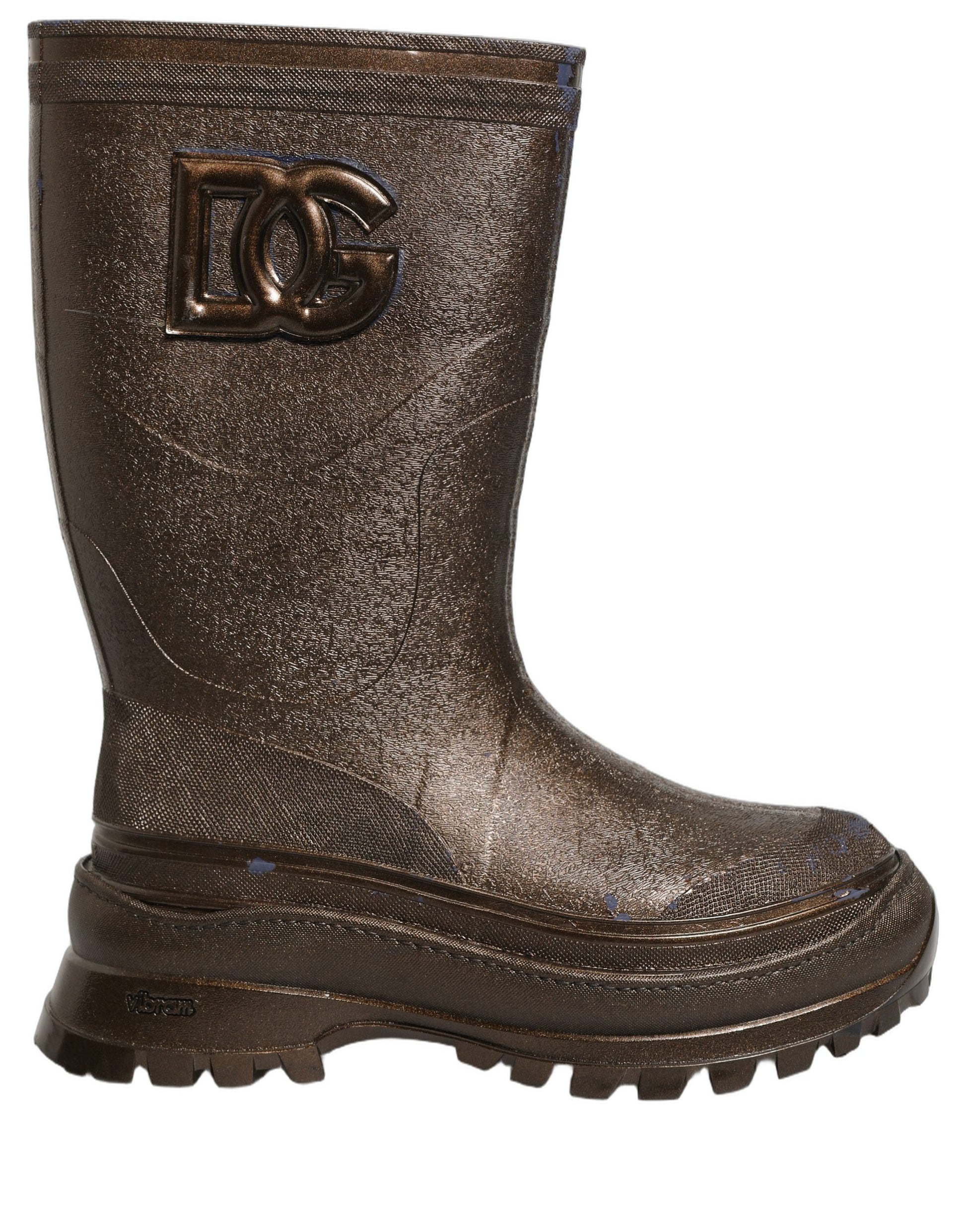 Bottes de pluie Dolce & Gabbana bronze en PVC à enfiler pour homme