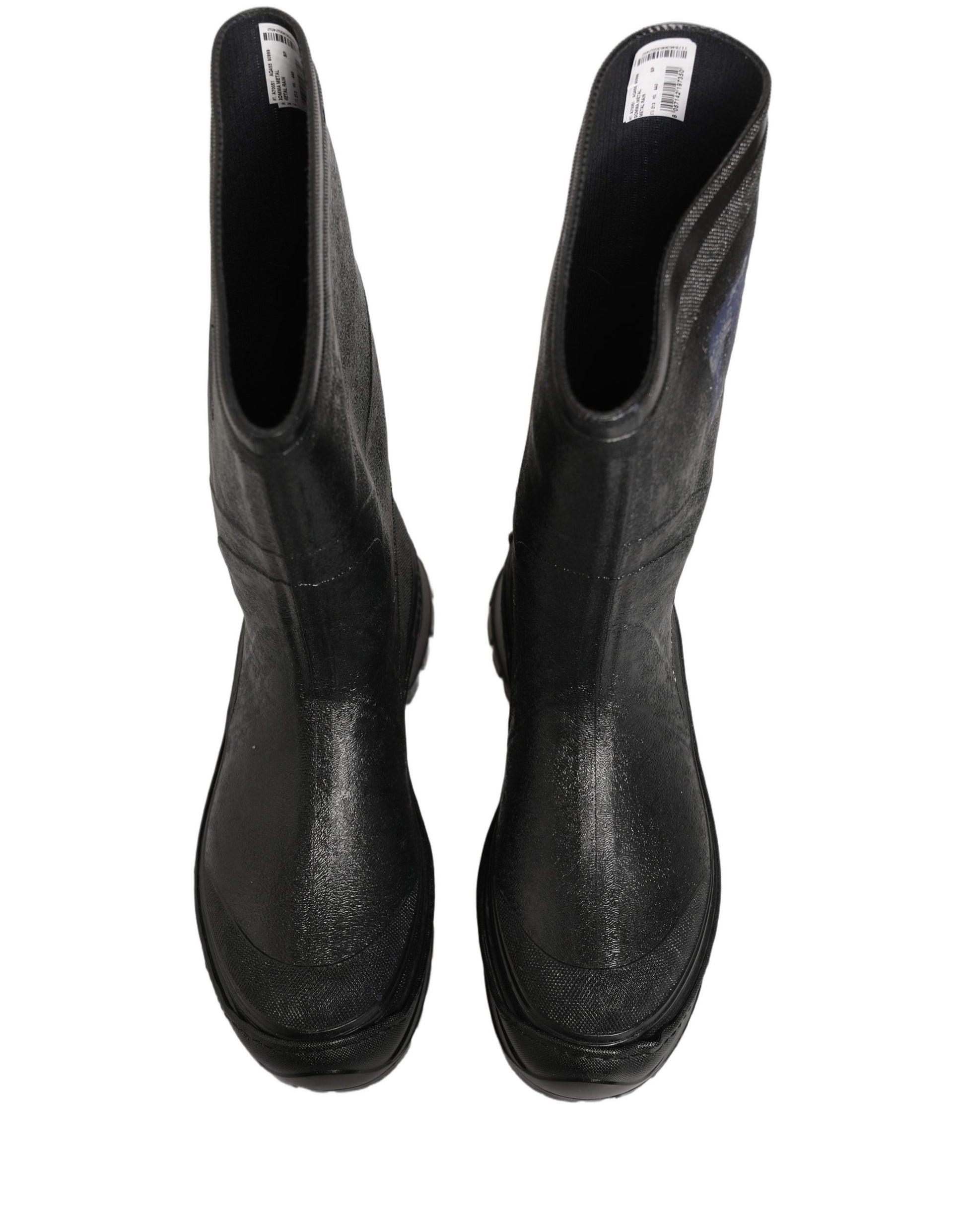 Bottes de pluie Dolce & Gabbana noires en PVC à enfiler pour homme