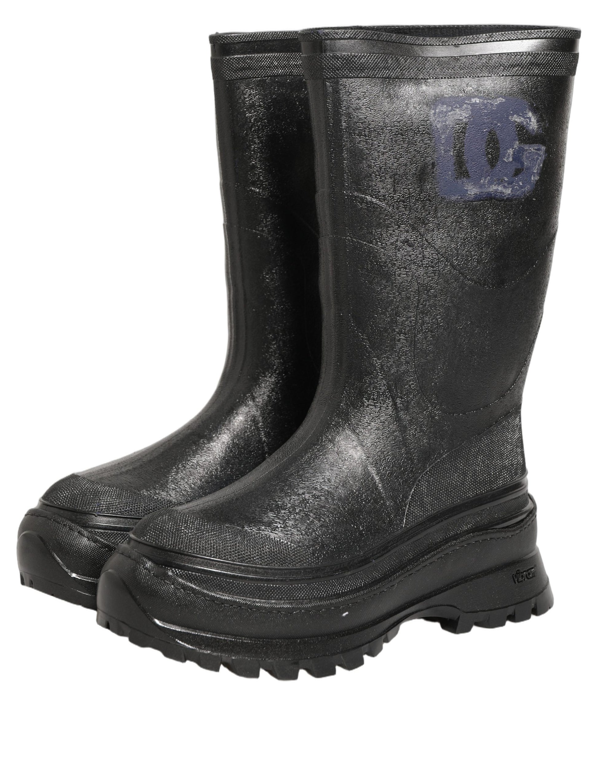 Bottes de pluie Dolce & Gabbana noires en PVC à enfiler pour homme