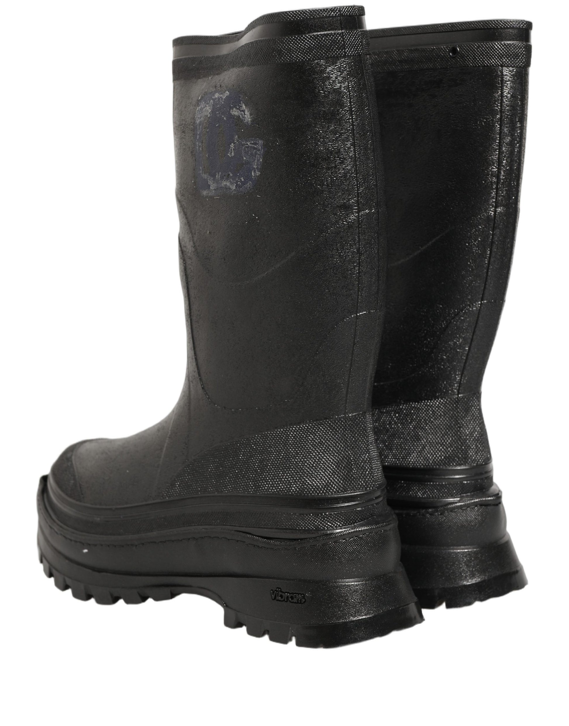 Bottes de pluie Dolce & Gabbana noires en PVC à enfiler pour homme