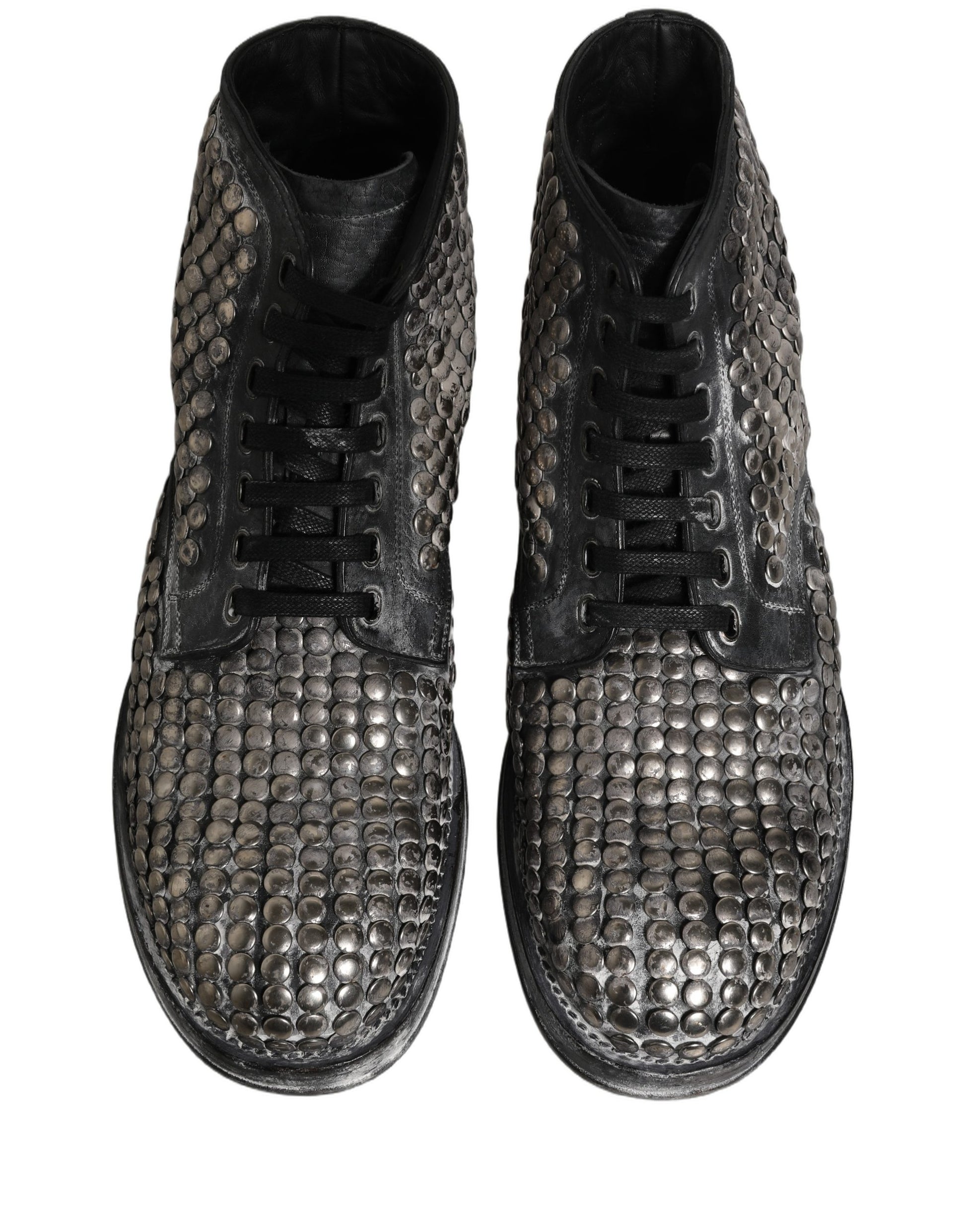 Chaussures Bottines Dolce & Gabbana en Cuir Noir Clous Défilé
