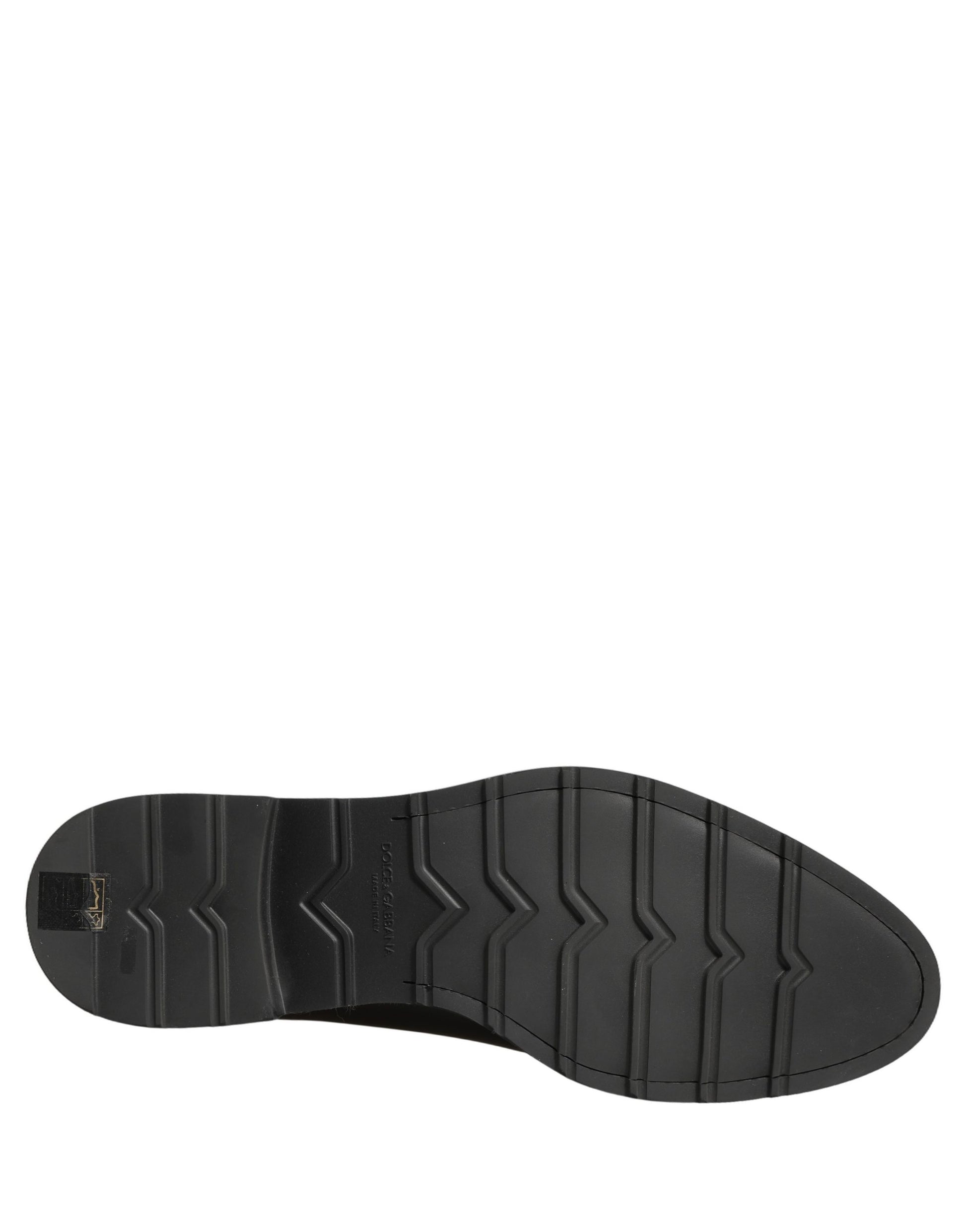 Chaussures de ville Richelieu formelles pour homme en cuir noir Dolce & Gabbana