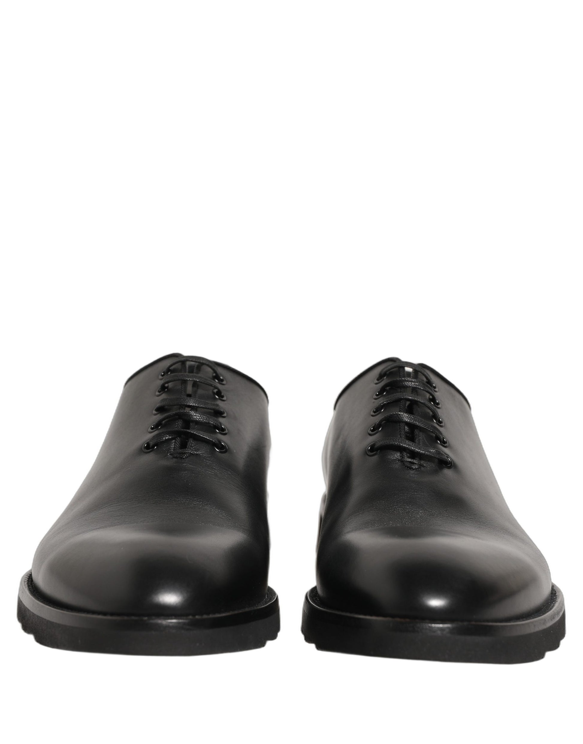 Chaussures de ville Richelieu formelles pour homme en cuir noir Dolce & Gabbana