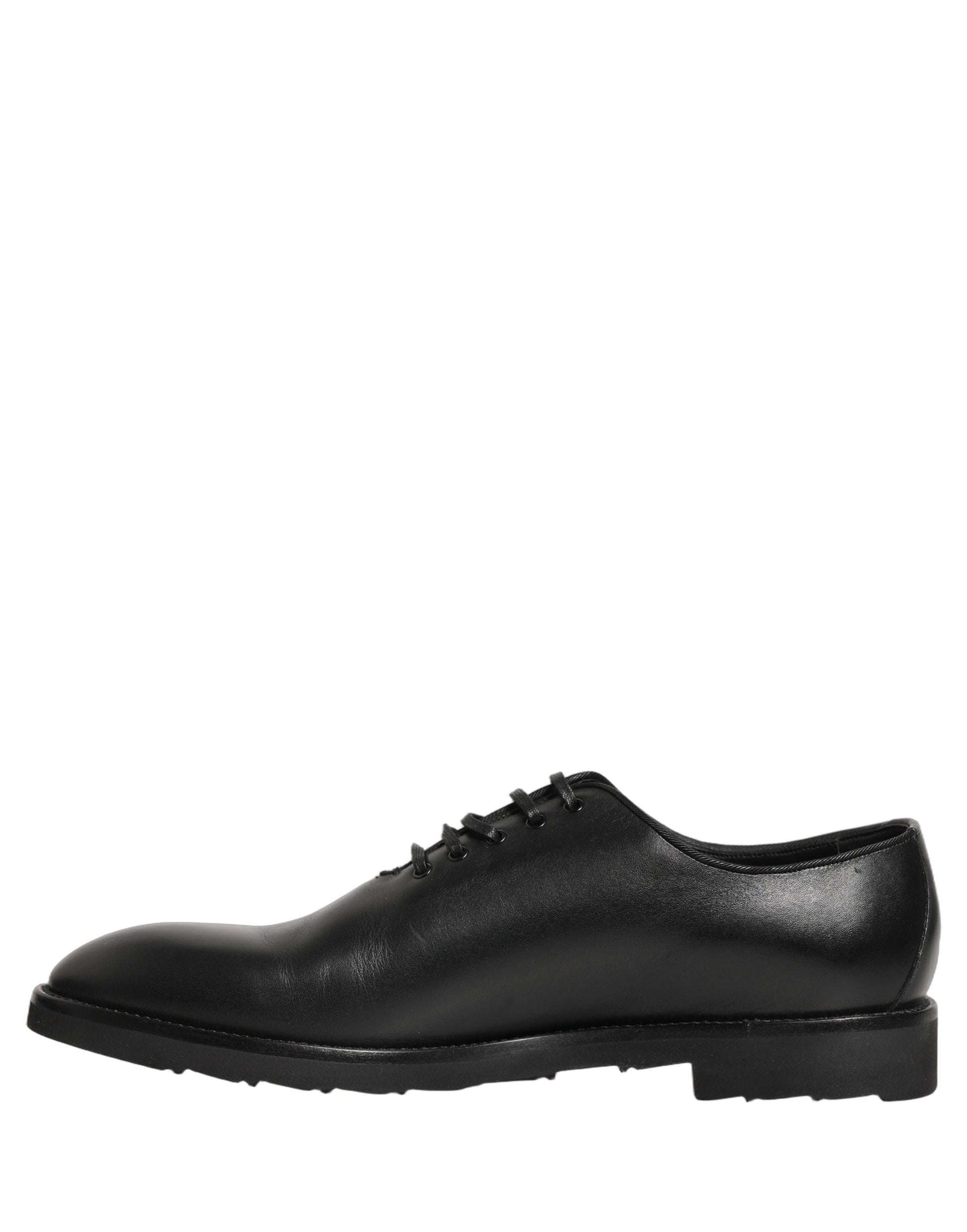 Chaussures de ville Richelieu formelles pour homme en cuir noir Dolce & Gabbana