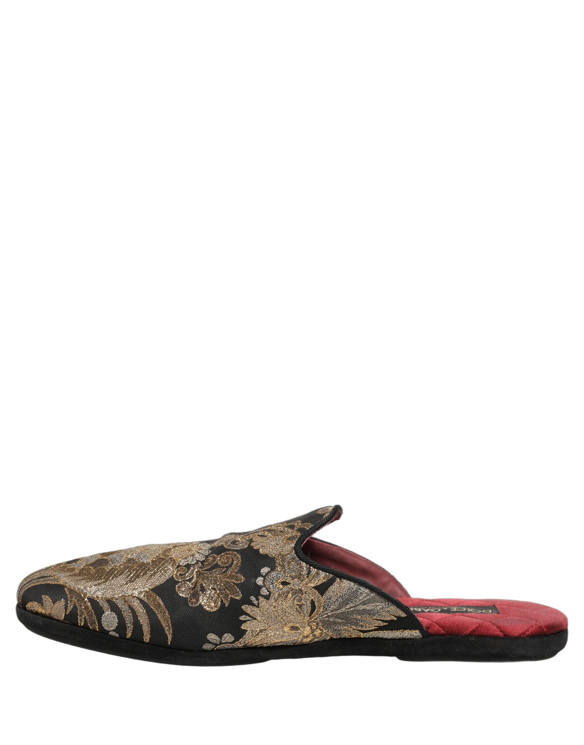 Dolce & Gabbana Sandales plates en jacquard floral noir pour hommes