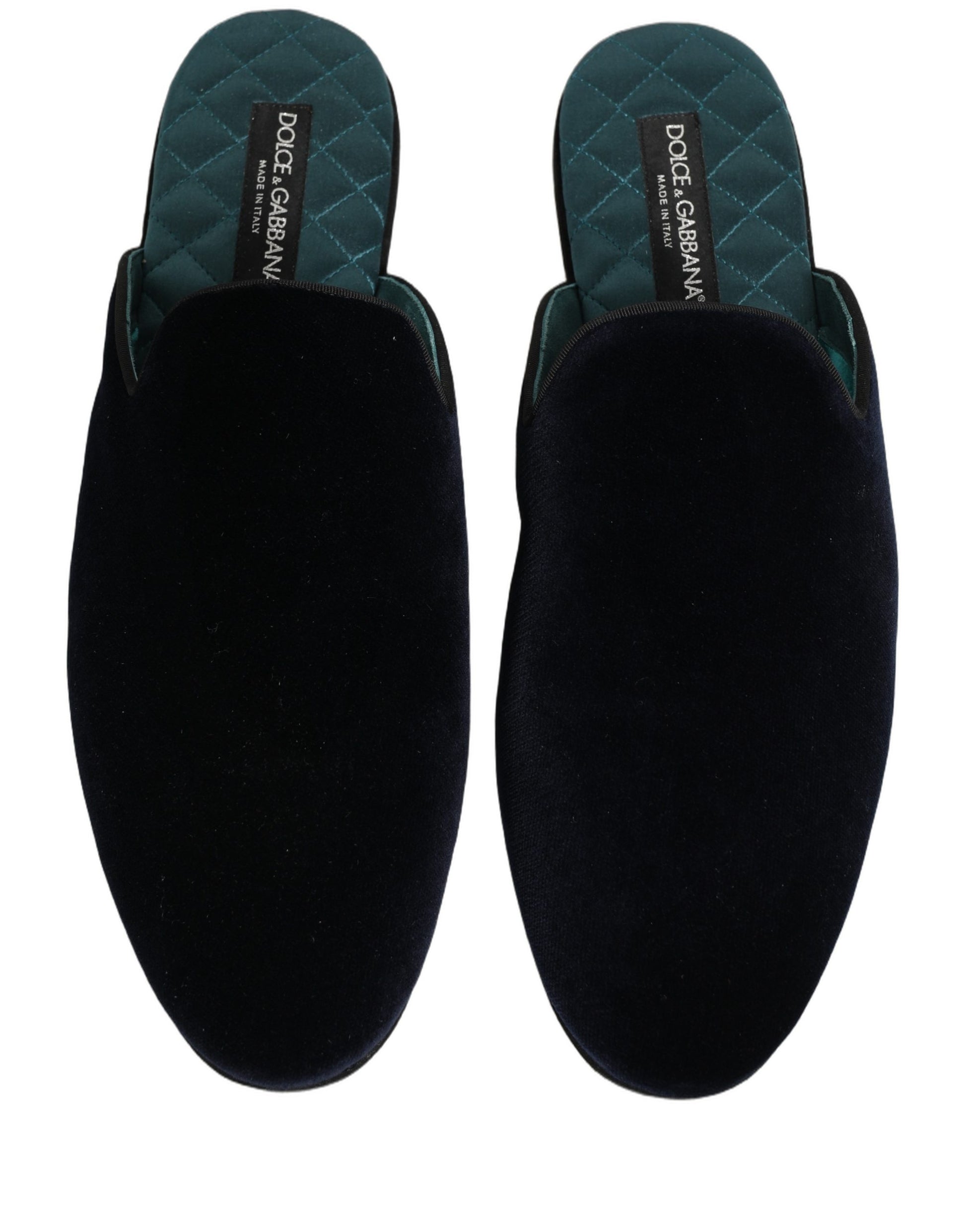 Chaussons Plats Homme Dolce & Gabbana en Daim Bleu Foncé